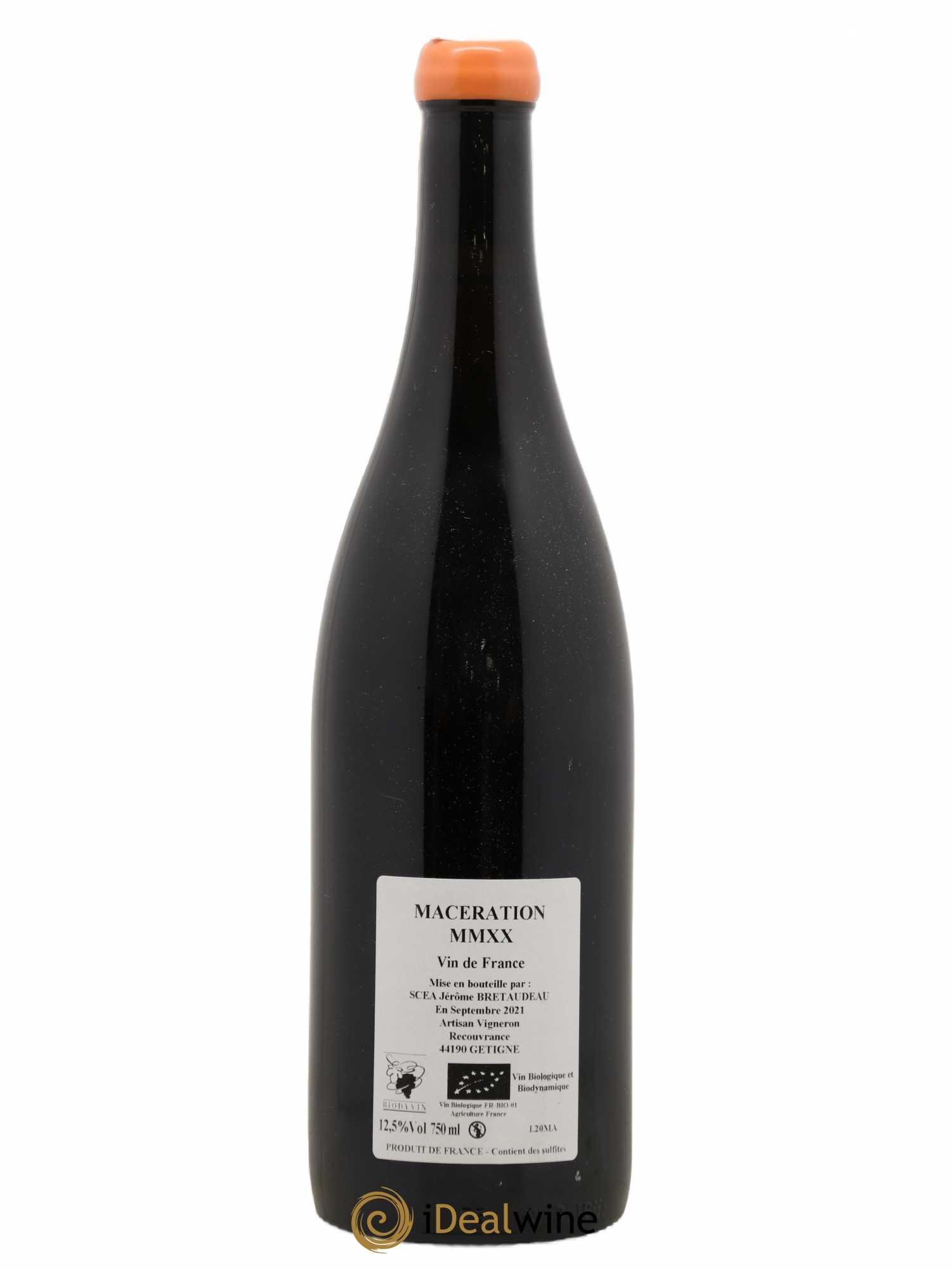 Vin de France Macération Jérôme Bretaudeau - Domaine de Bellevue 2020 - Lot de 1 bouteille - 1