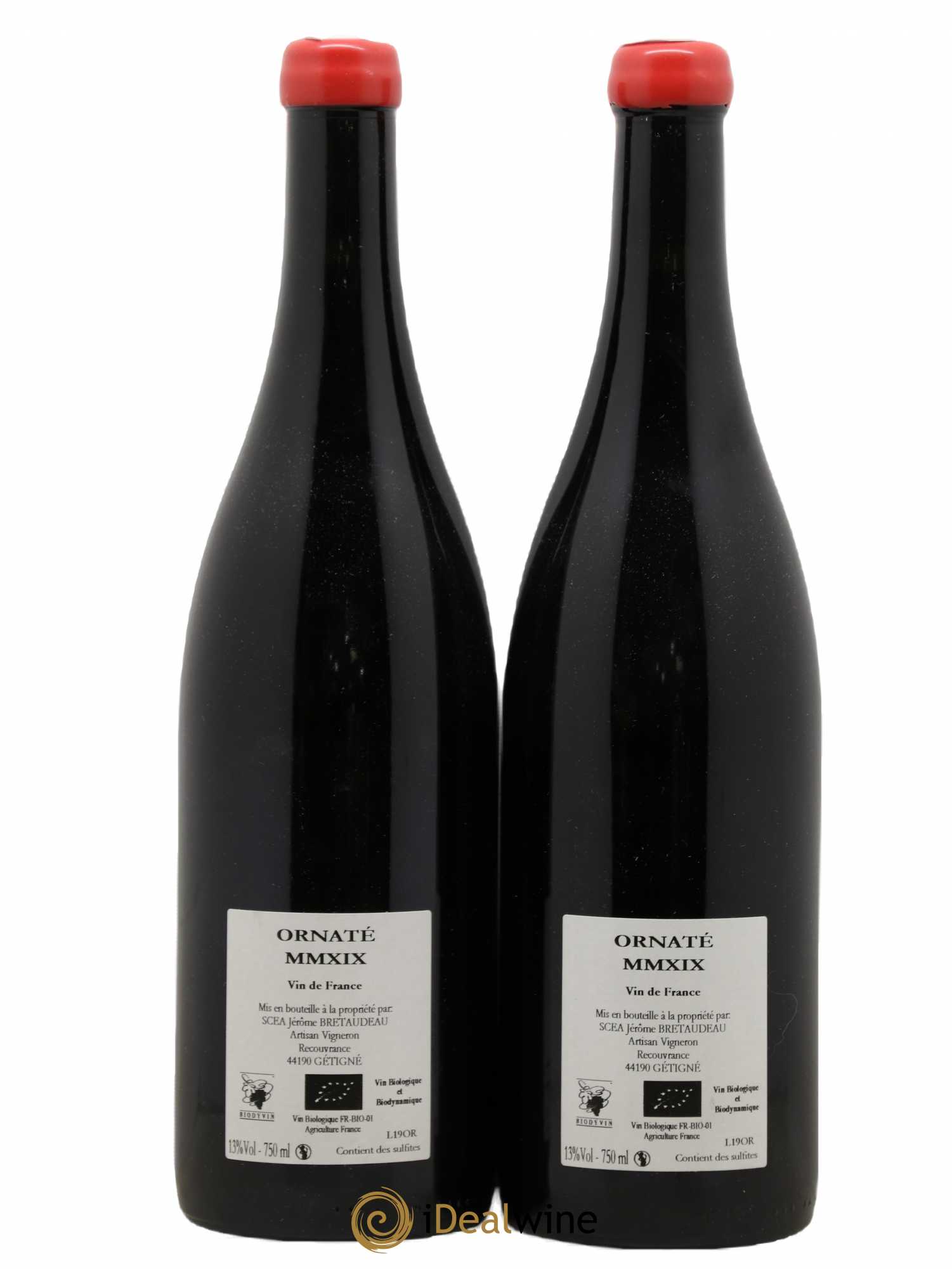 Vin de France Merlot Ornaté Jérôme Bretaudeau - Domaine de Bellevue 2019 - Lot de 2 bouteilles - 1