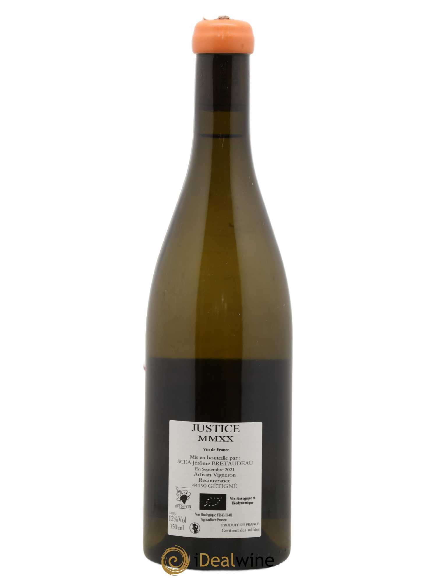 Vin de France La Justice Jérôme Bretaudeau - Domaine de Bellevue 2020 - Lot de 1 bouteille - 1