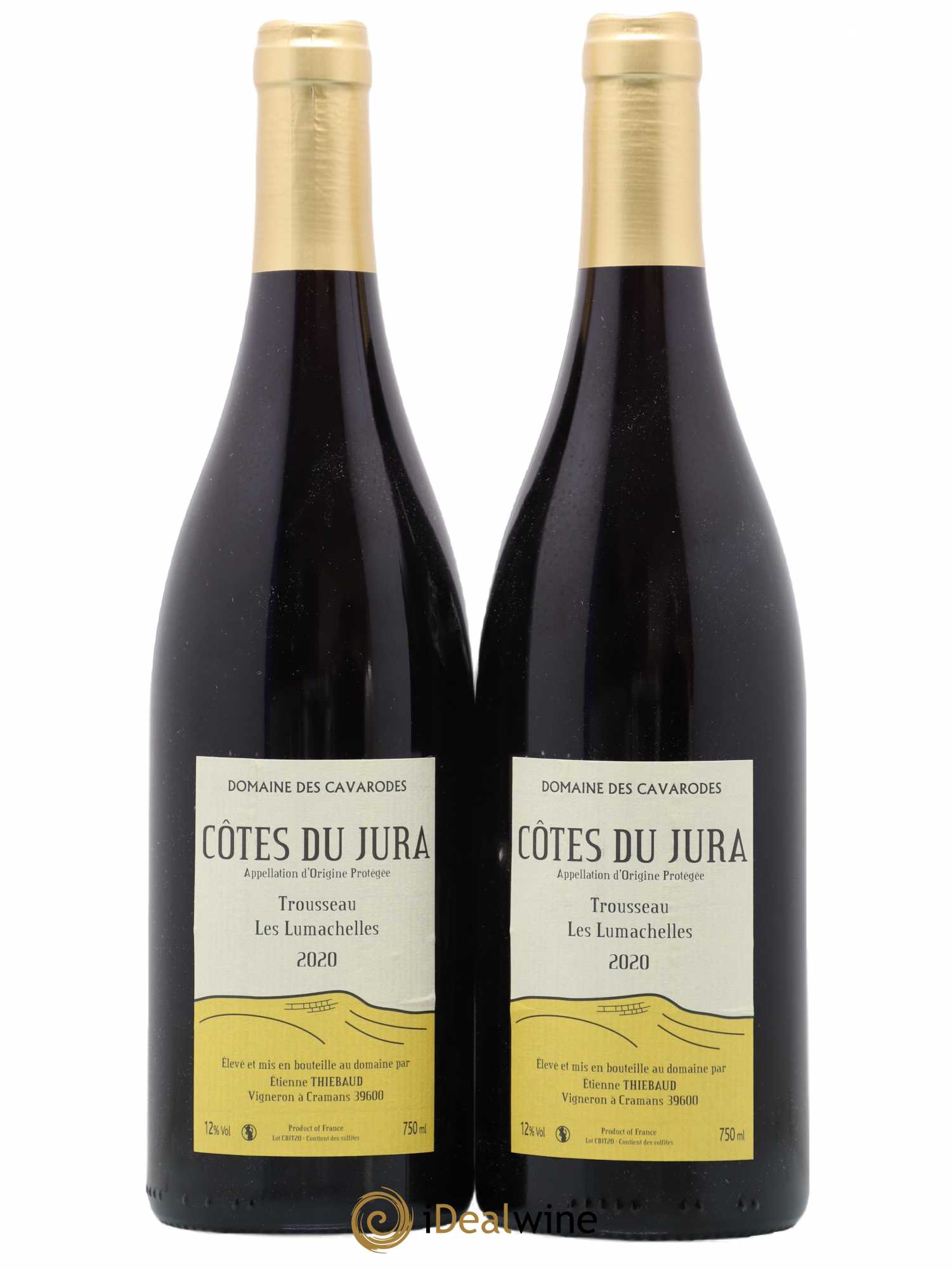 Côtes du Jura Trousseau Les Lumachelles Cavarodes (Domaine des) - Etienne Thiébaud 2020 - Lot de 2 bouteilles - 0