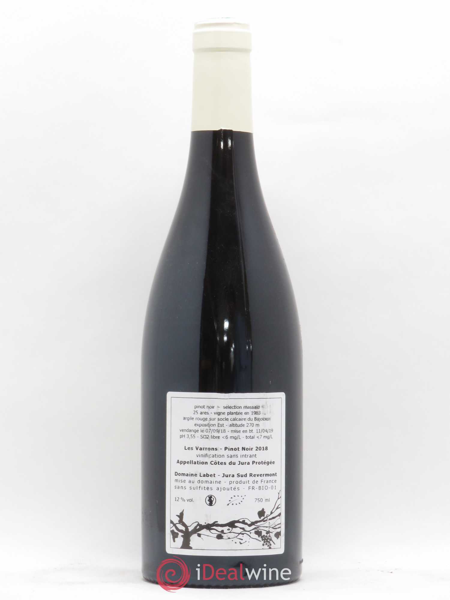 Côtes du Jura Pinot Noir Les Varrons Sélection Massale Romain - Julien - Charline Labet Selection massale 2018 - Lot de 1 bouteille - 1