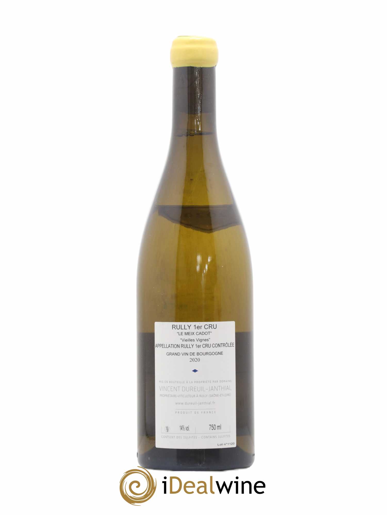Rully 1er Cru Le Meix Cadot Vieilles Vignes Vincent Dureuil-Janthial 2020 - Lot de 1 bouteille - 1