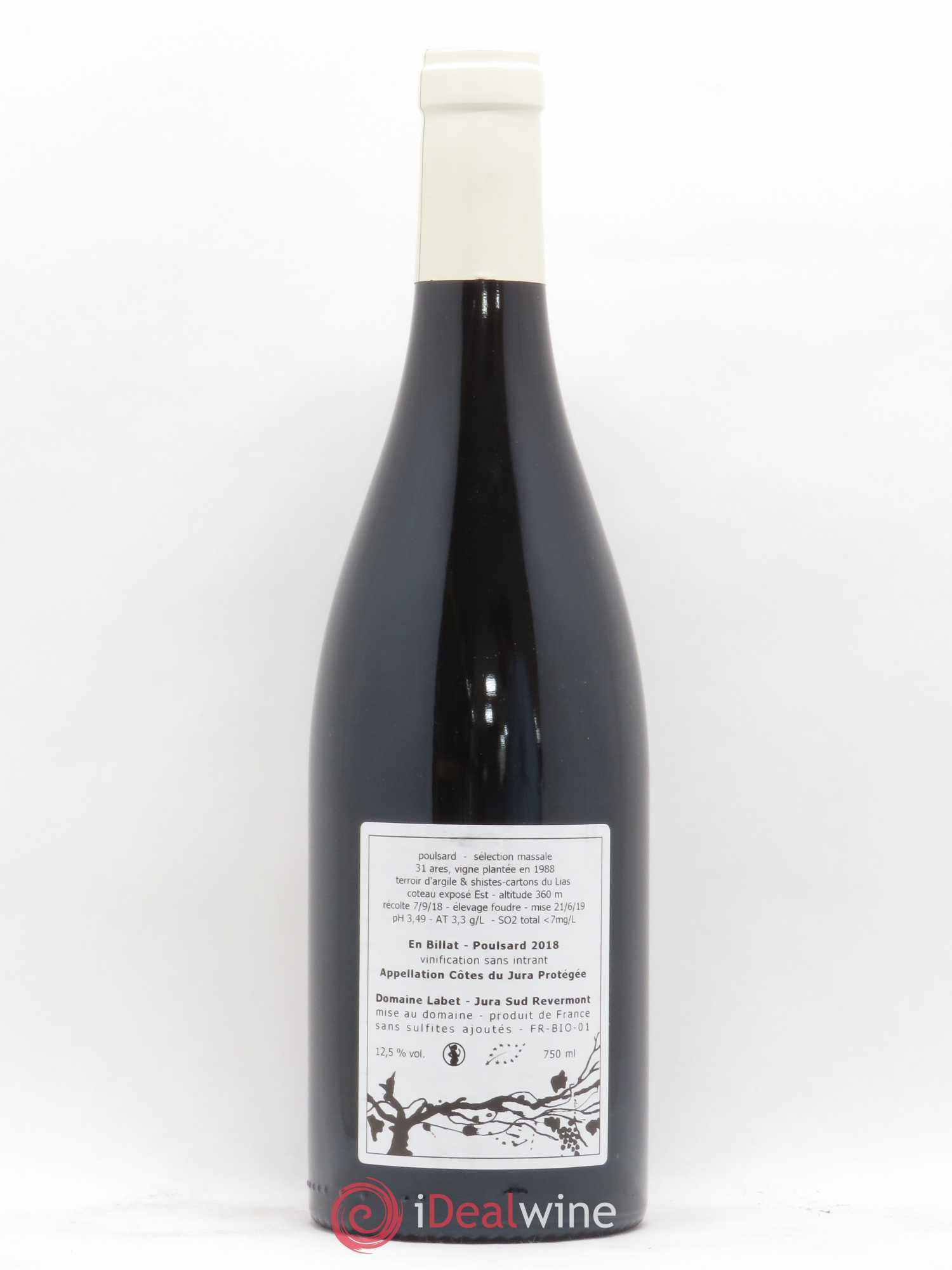 Côtes du Jura Poulsard En Billat Romain - Julien - Charline Labet Sélection Massale 2018 - Lot de 1 bouteille - 1