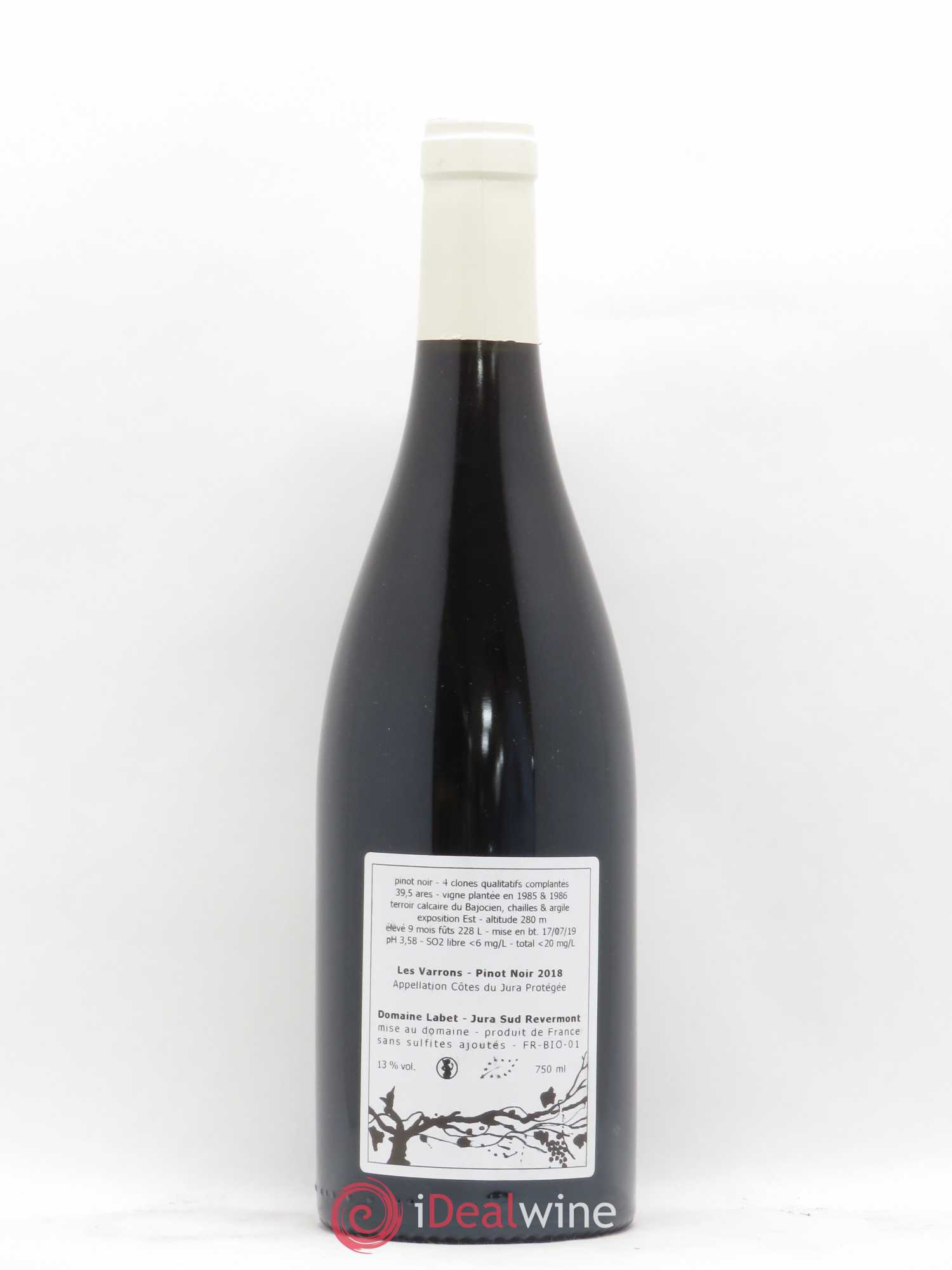 Côtes du Jura Pinot Noir Les Varrons Sélection Massale Romain - Julien - Charline Labet Selection clonale 2018 - Lot de 1 bouteille - 1