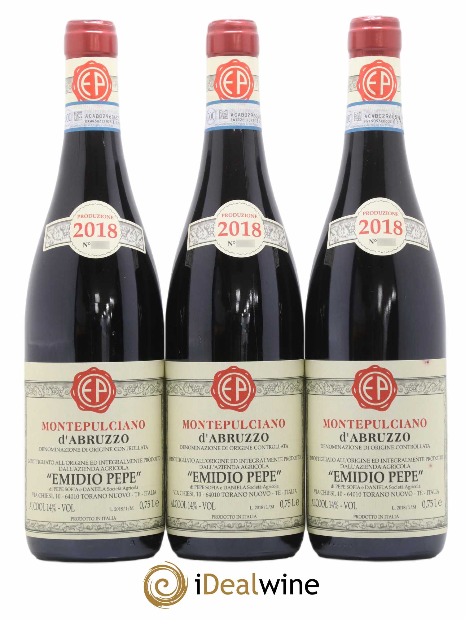 Montepulciano d'Abruzzo DOC Emidio Pepe 2018 - Lot de 3 bouteilles - 0