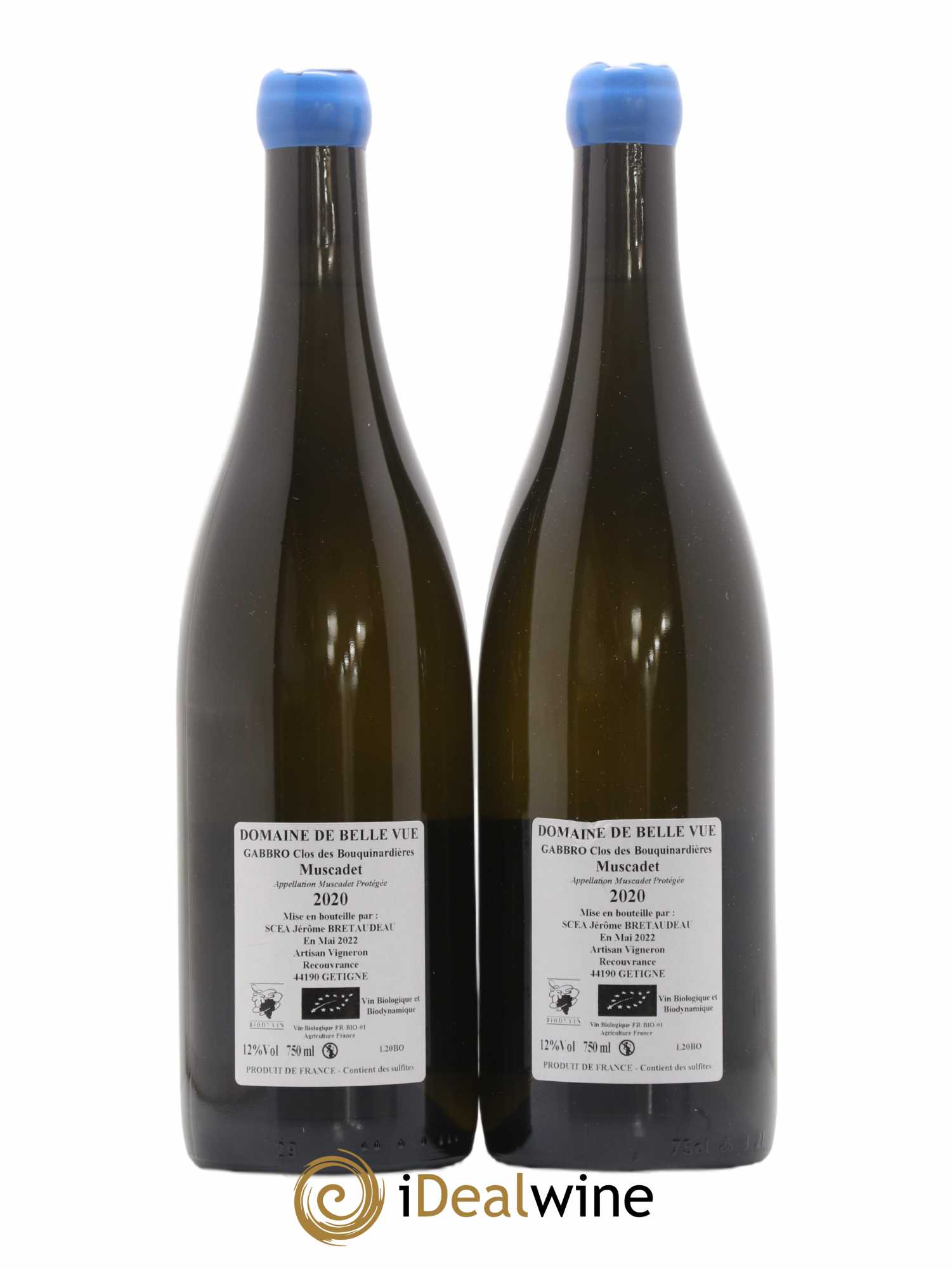 Muscadet-Sèvre-et-Maine Gabbro Clos des Bouquinardières Jérôme Bretaudeau - Domaine de Bellevue 2020 - Posten von 2 Flaschen - 1