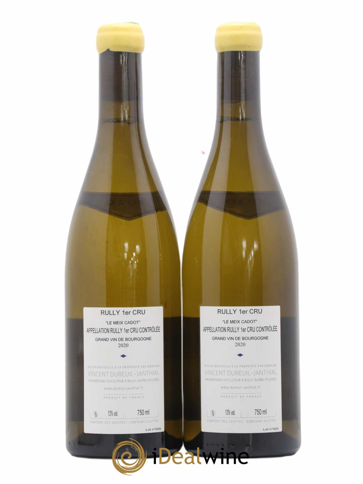Rully 1er Cru Le Meix Cadot Vincent Dureuil-Janthial 2020 - Lot de 2 bouteilles - 1