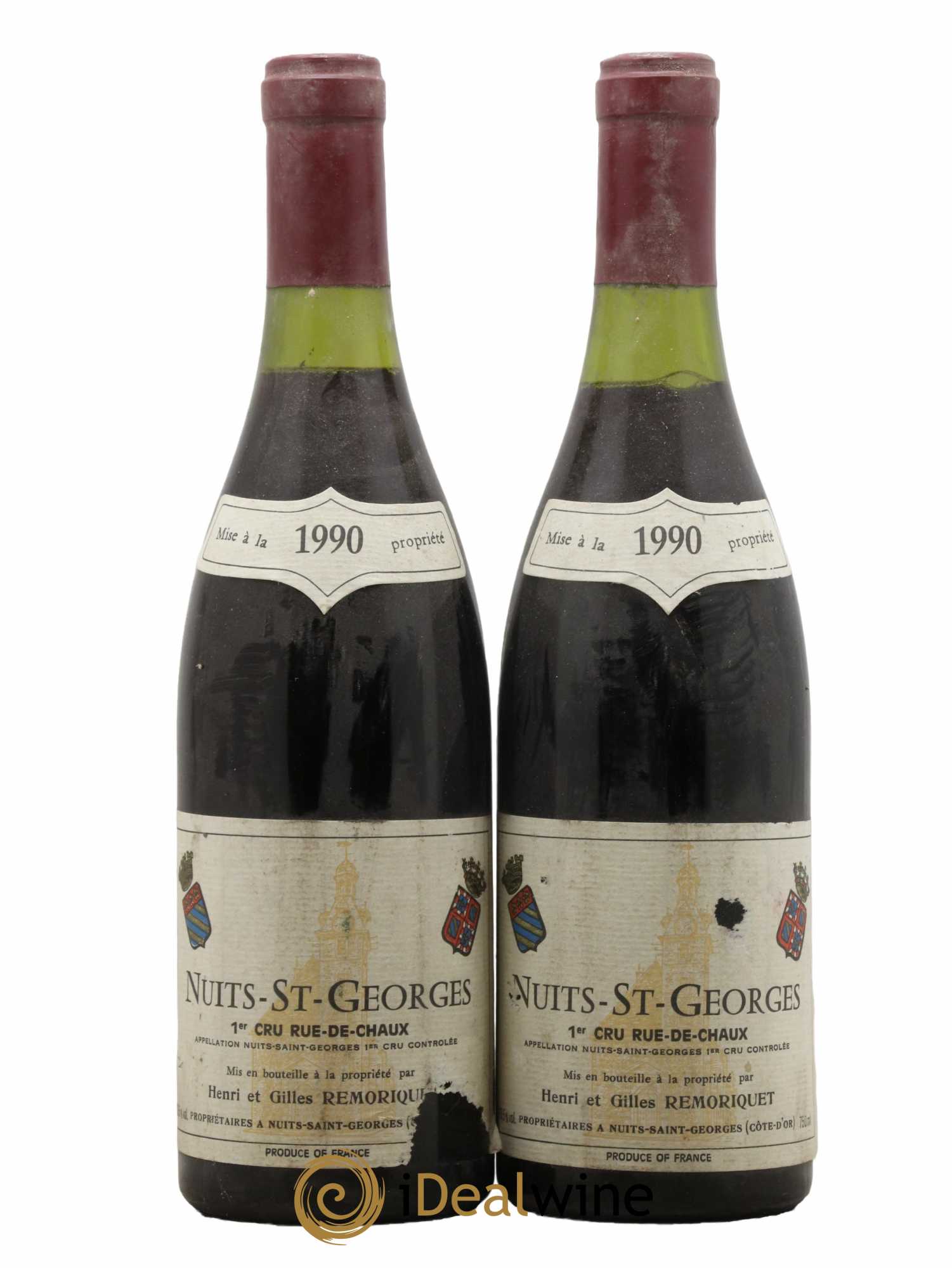 Nuits-Saint-Georges 1er Cru Rue de Chaux Gilles Remoriquet 1990 - Lot de 2 bouteilles - 0