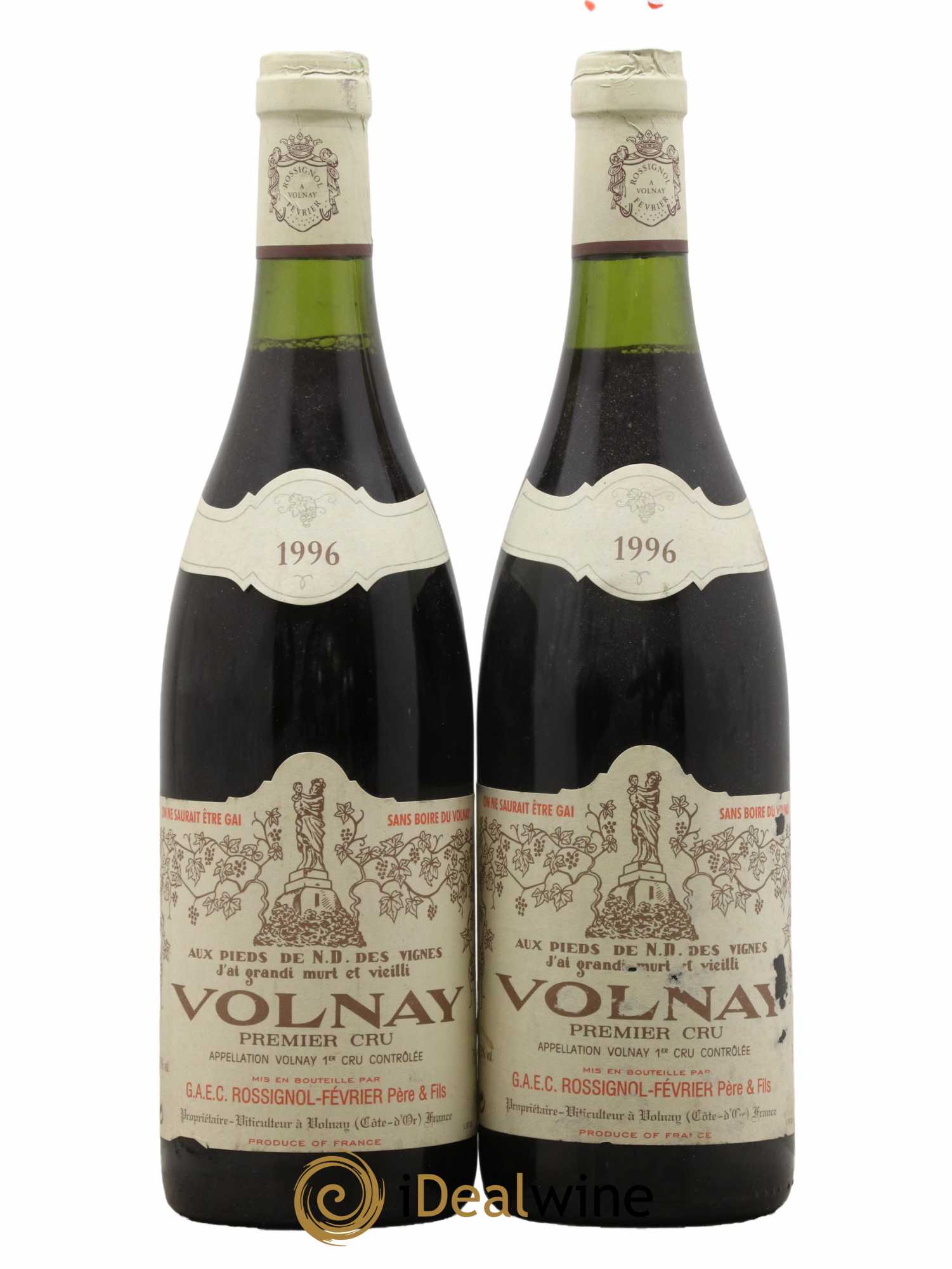 Volnay 1er Cru Rossignol Fevrier 1996 - Lot de 2 bouteilles - 0