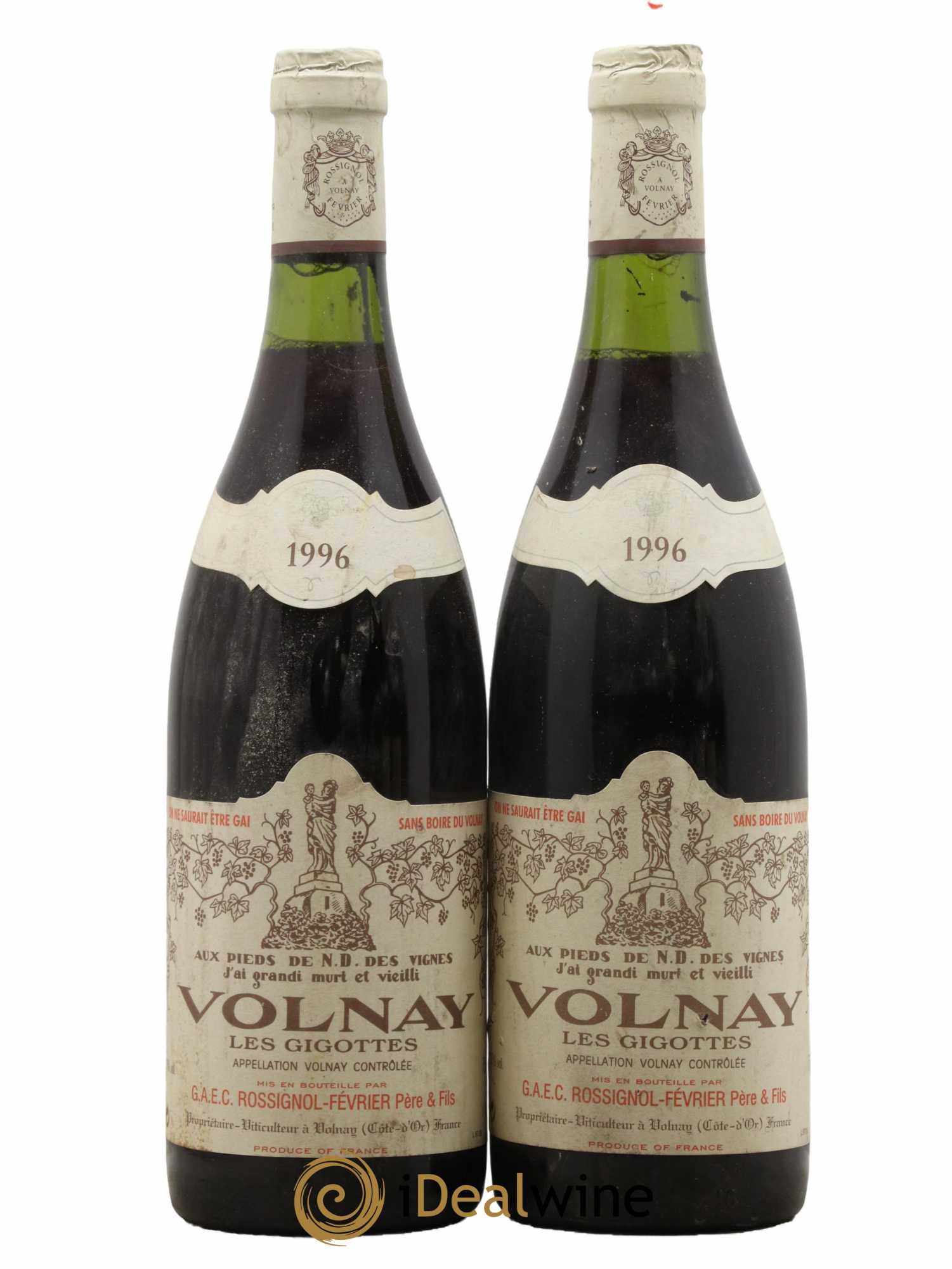 Volnay Gigottes Rossignol février 1996 - Lot de 2 bouteilles - 0