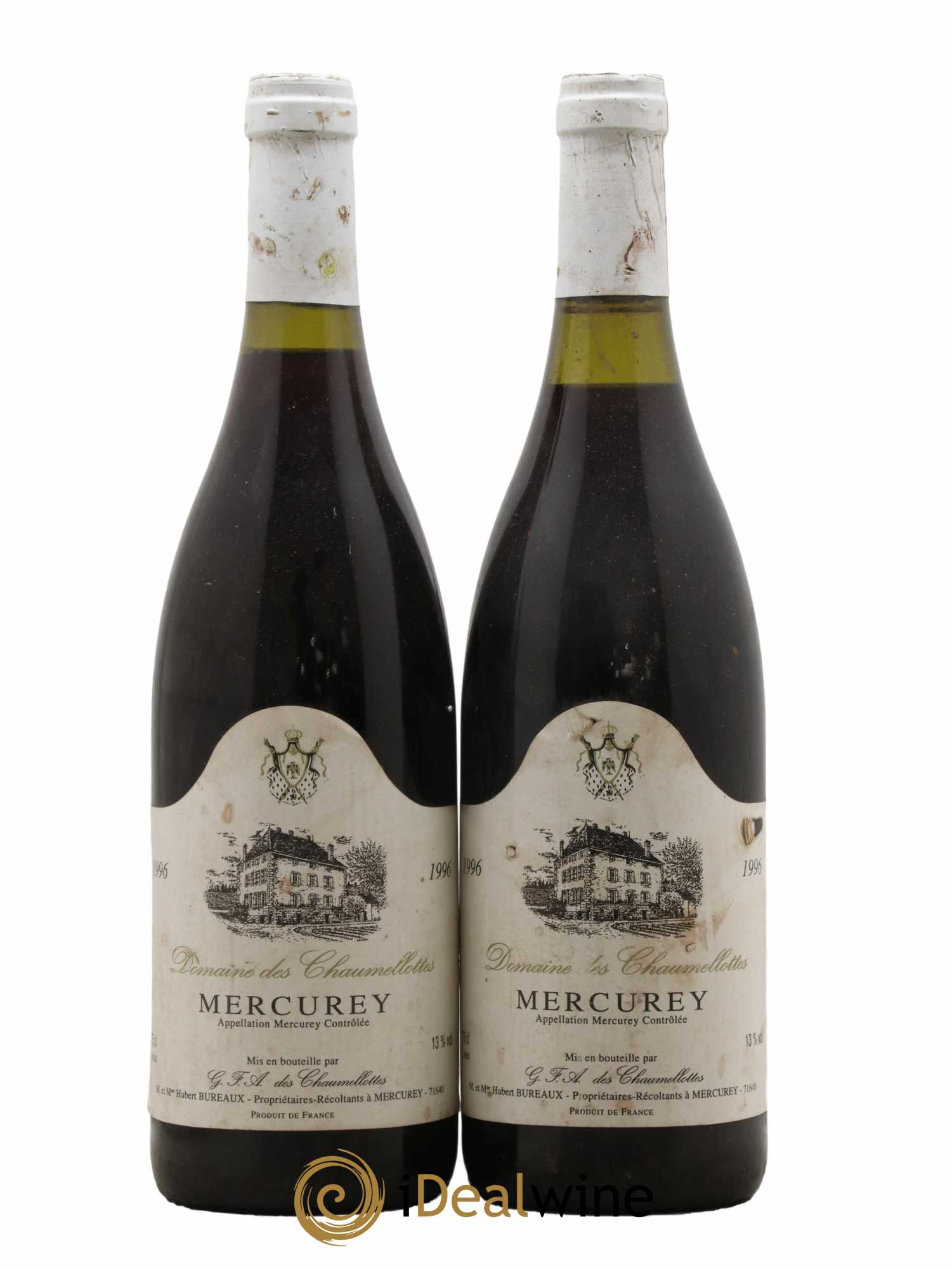 Mercurey Domaine De Chaumellottes 1996 - Lot de 2 bouteilles - 0