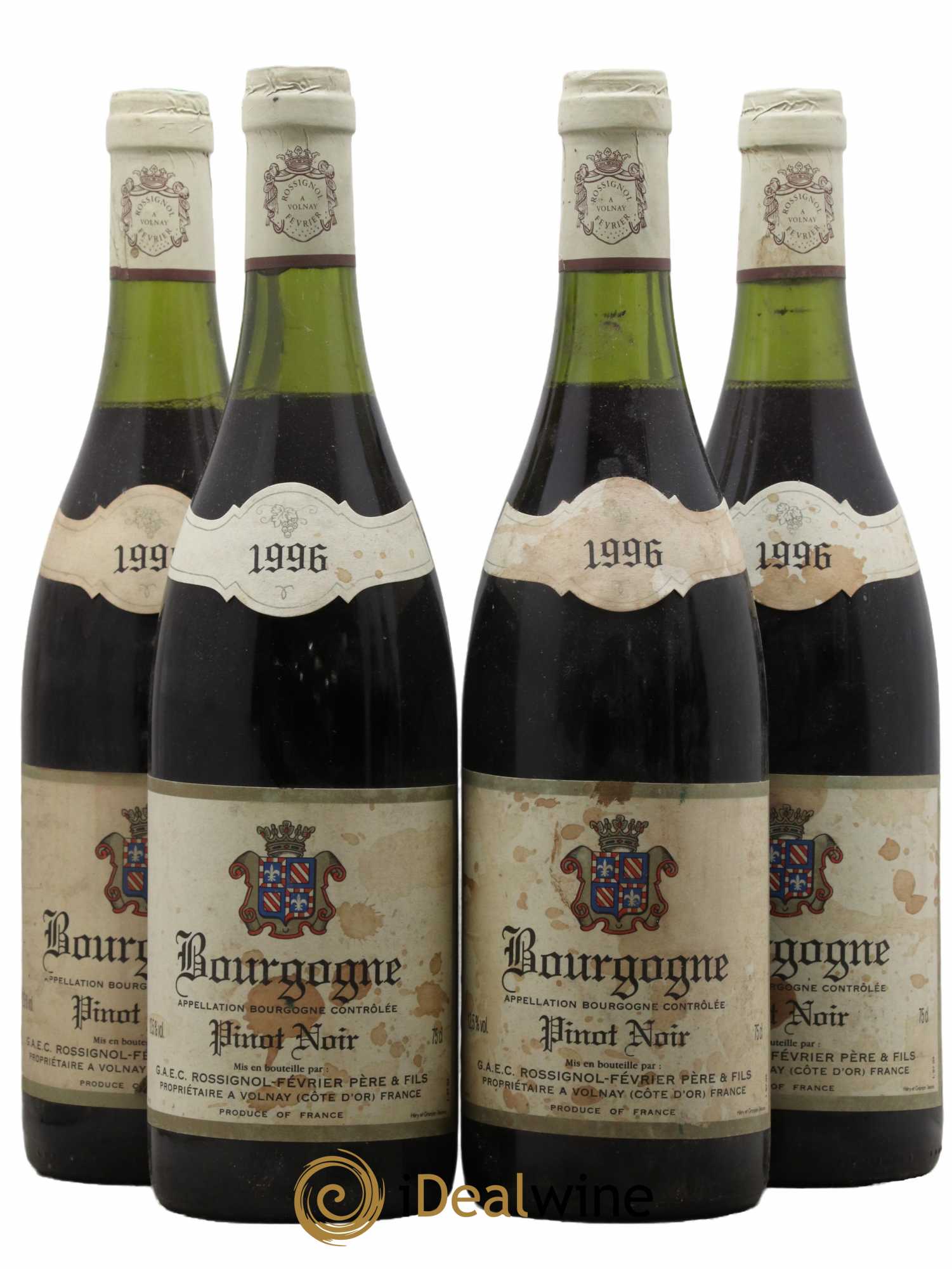 Bourgogne Pinot Noir Rossignol Fevrier 1996 - Lot de 4 bouteilles - 0