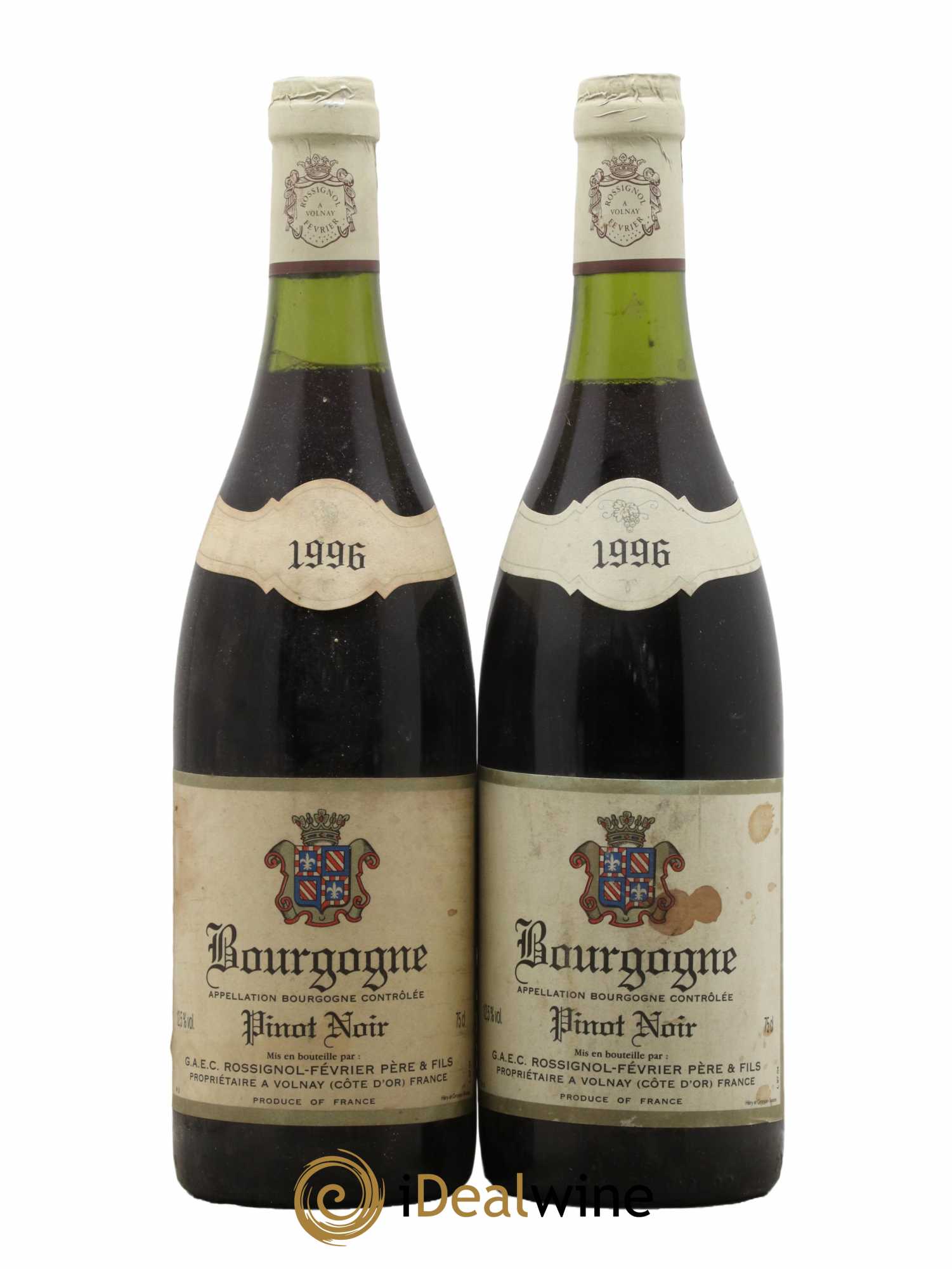 Bourgogne Pinot Noir Rossignol Fevrier 1996 - Lot de 2 bouteilles - 0