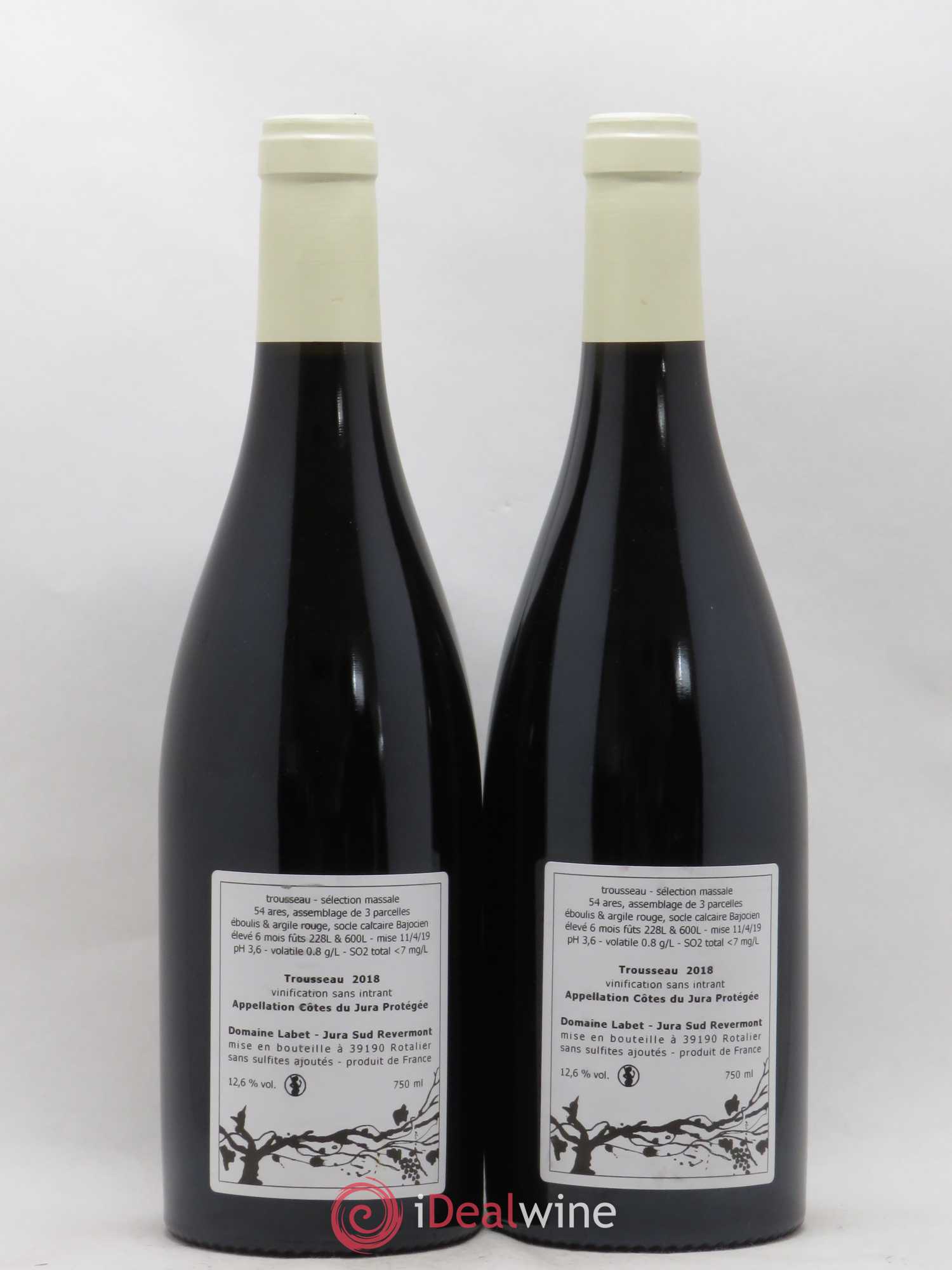 Côtes du Jura Trousseau Sélection Massale Romain - Julien - Charline Labet 2018 - Lot de 2 bouteilles - 1