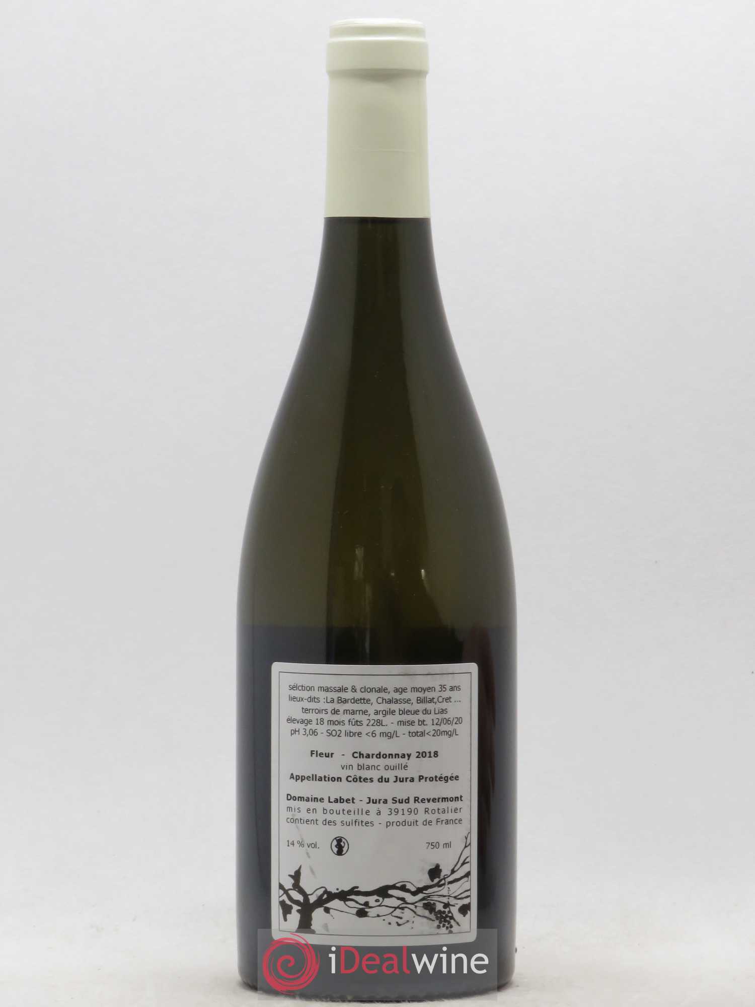 Côtes du Jura Chardonnay Fleur Romain - Julien - Charline Labet 2018 - Lot de 1 bouteille - 1