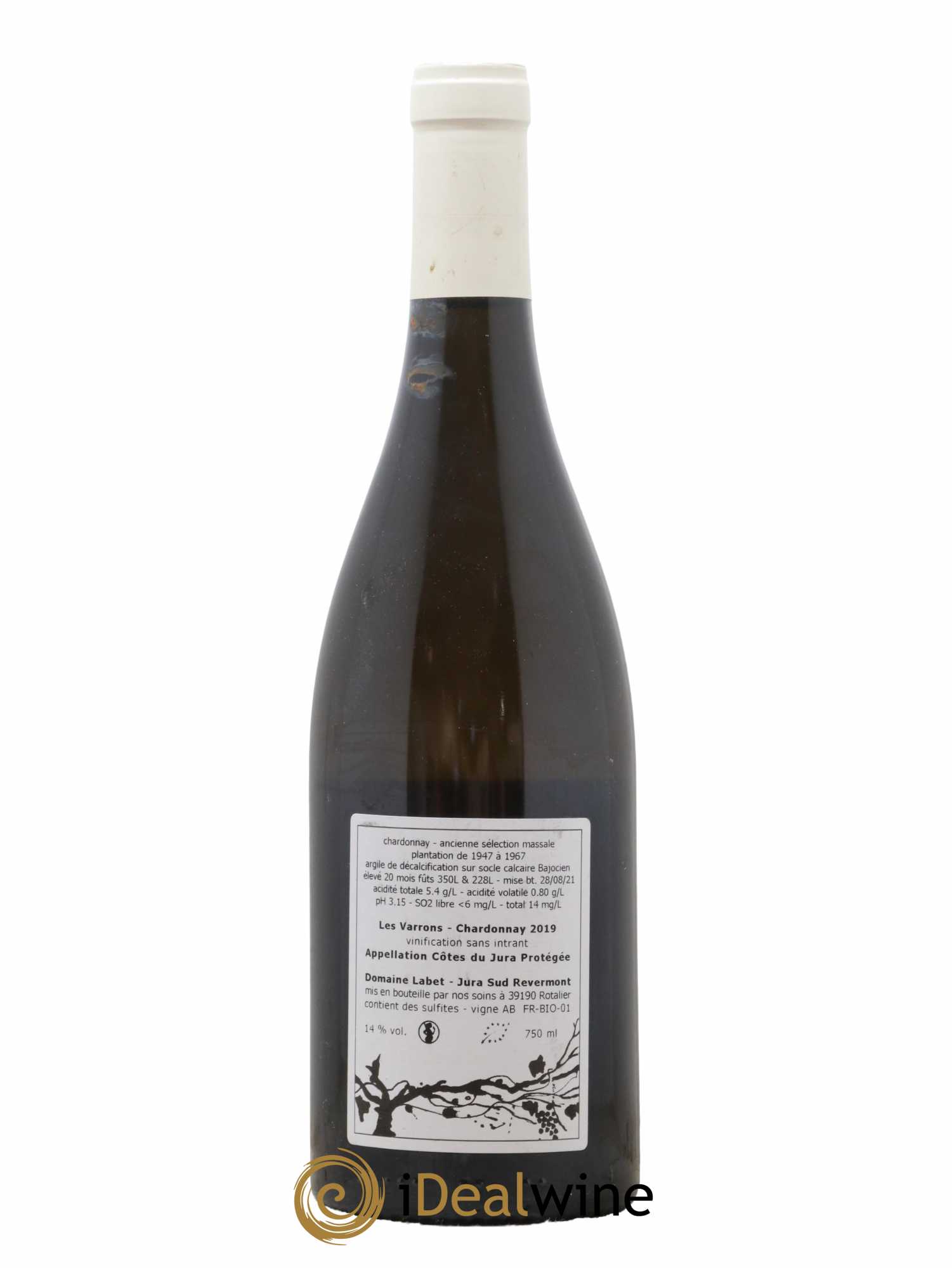 Côtes du Jura Chardonnay Les Varrons Romain - Julien  - Charline Labet 2019 - Lot de 1 bouteille - 1