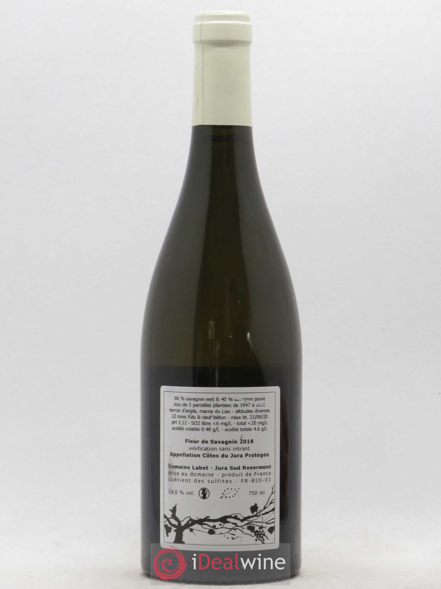 Côtes du Jura Fleur de Savagnin Romain - Julien - Charline Labet 2018 - Lot de 1 bouteille - 1