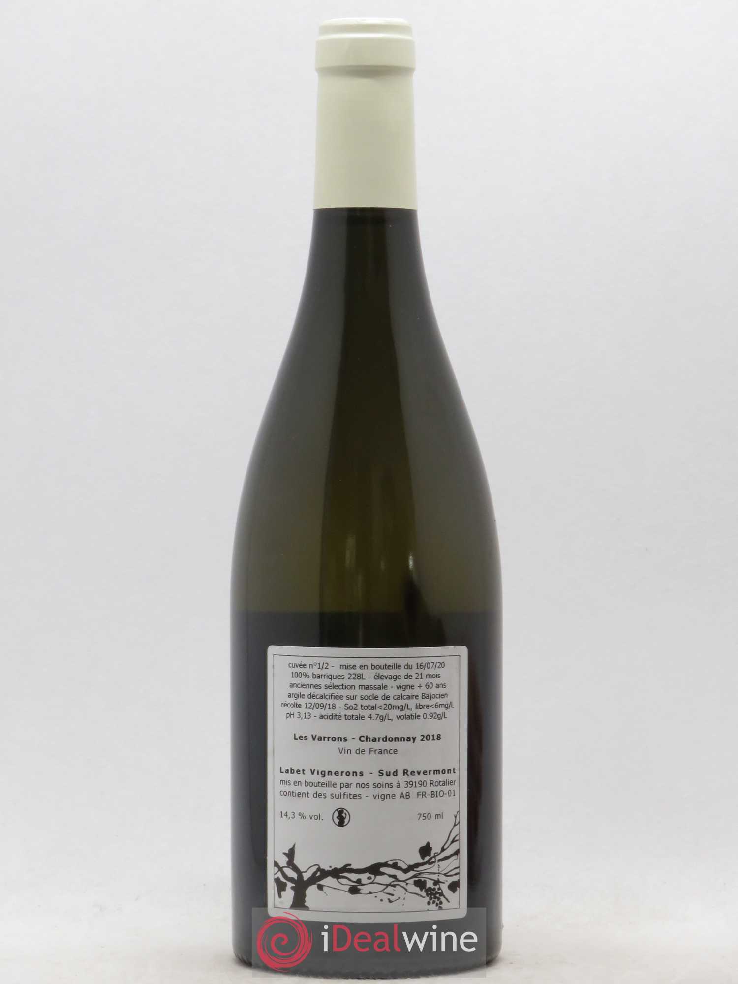 Côtes du Jura Chardonnay Les Varrons Romain - Julien  - Charline Labet 2018 - Lot de 1 bouteille - 1