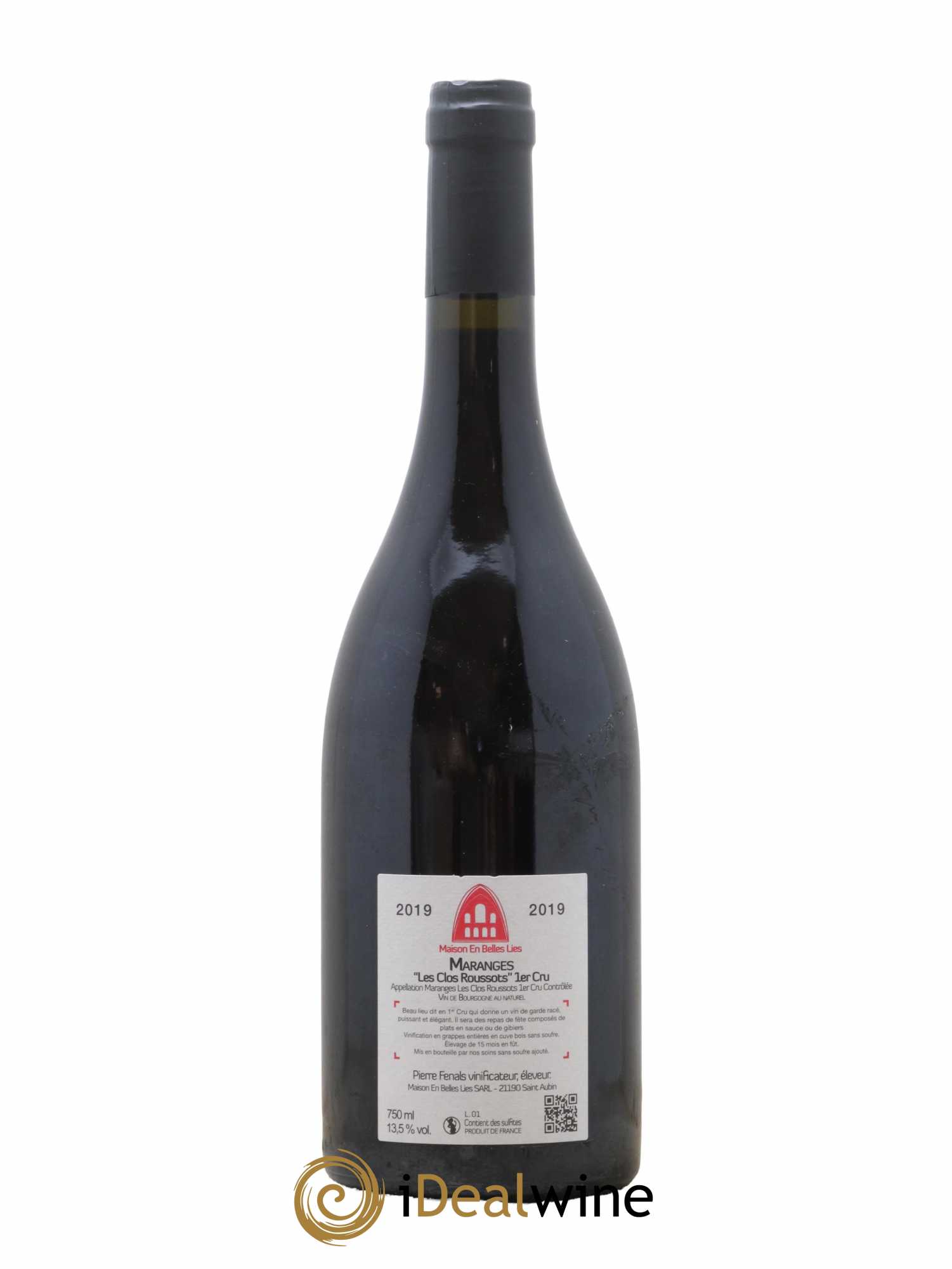 Maranges 1er Cru Les Clos Roussots Maison En Belles Lies 2019 - Lot de 1 bouteille - 1