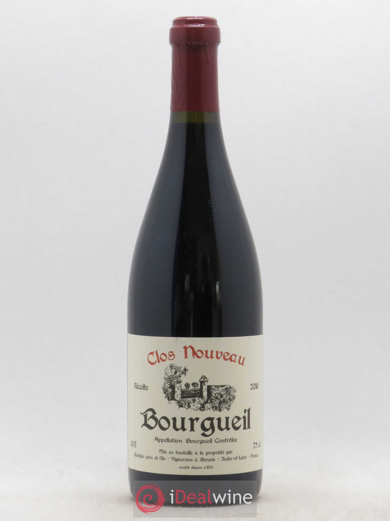 Bourgueil Clos Nouveau Domaine du Bel Air 2016 - Lot de 1 bouteille - 0