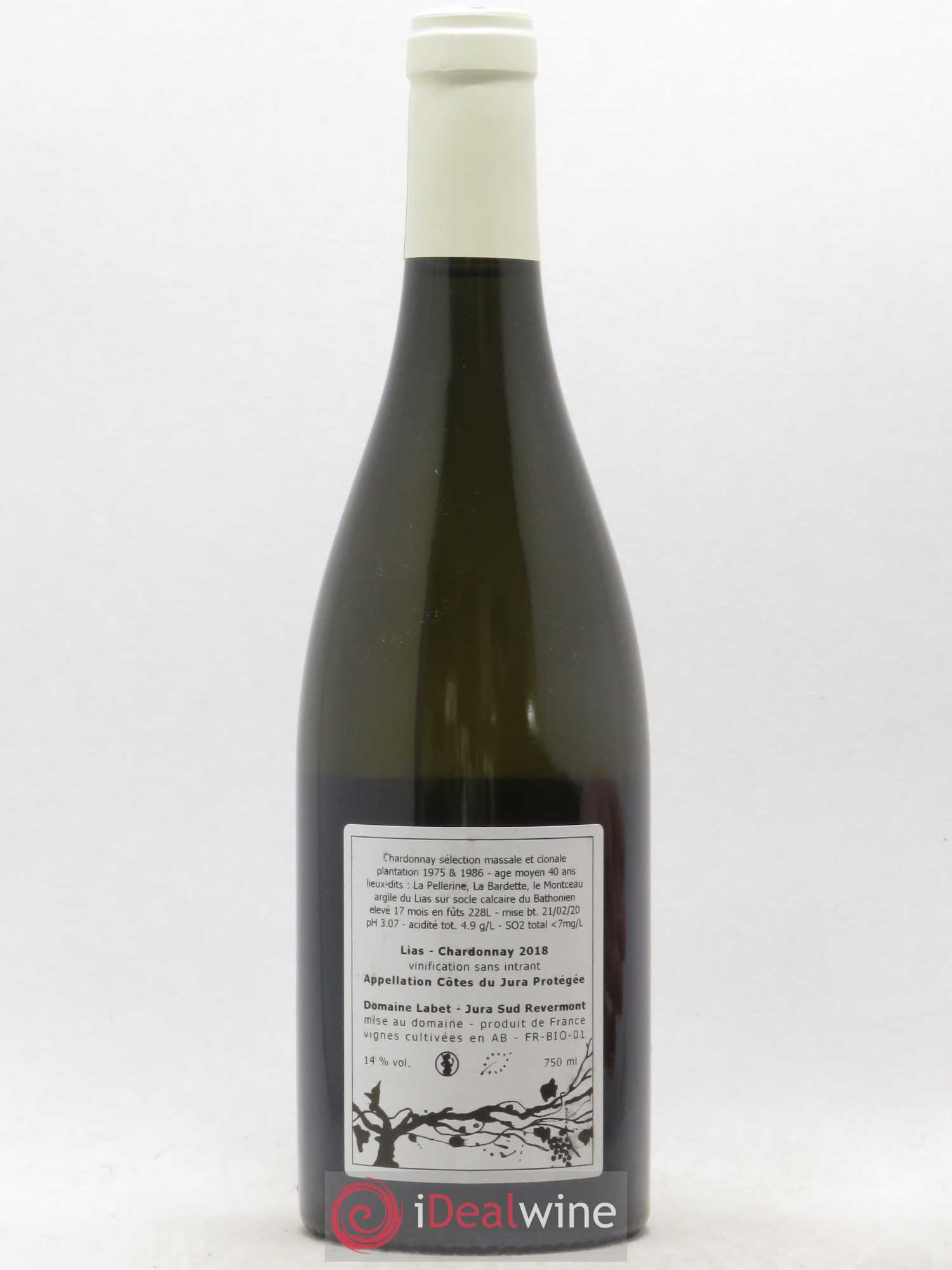 Côtes du Jura Chardonnay Lias Romain - Julien - Charline Labet 2018 - Lot de 1 bouteille - 1