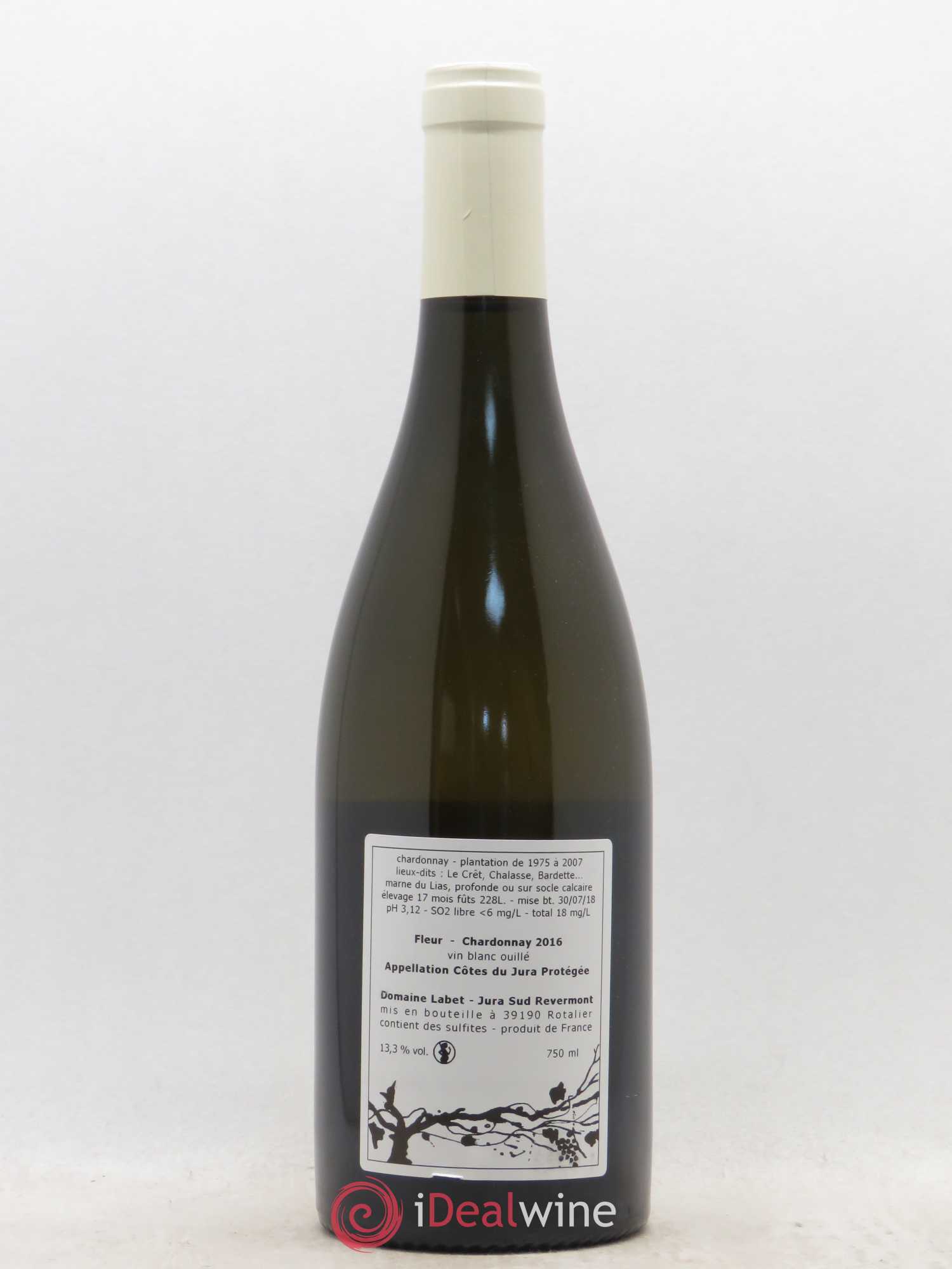 Côtes du Jura Chardonnay Fleur Romain - Julien - Charline Labet 2016 - Lot de 1 bouteille - 1