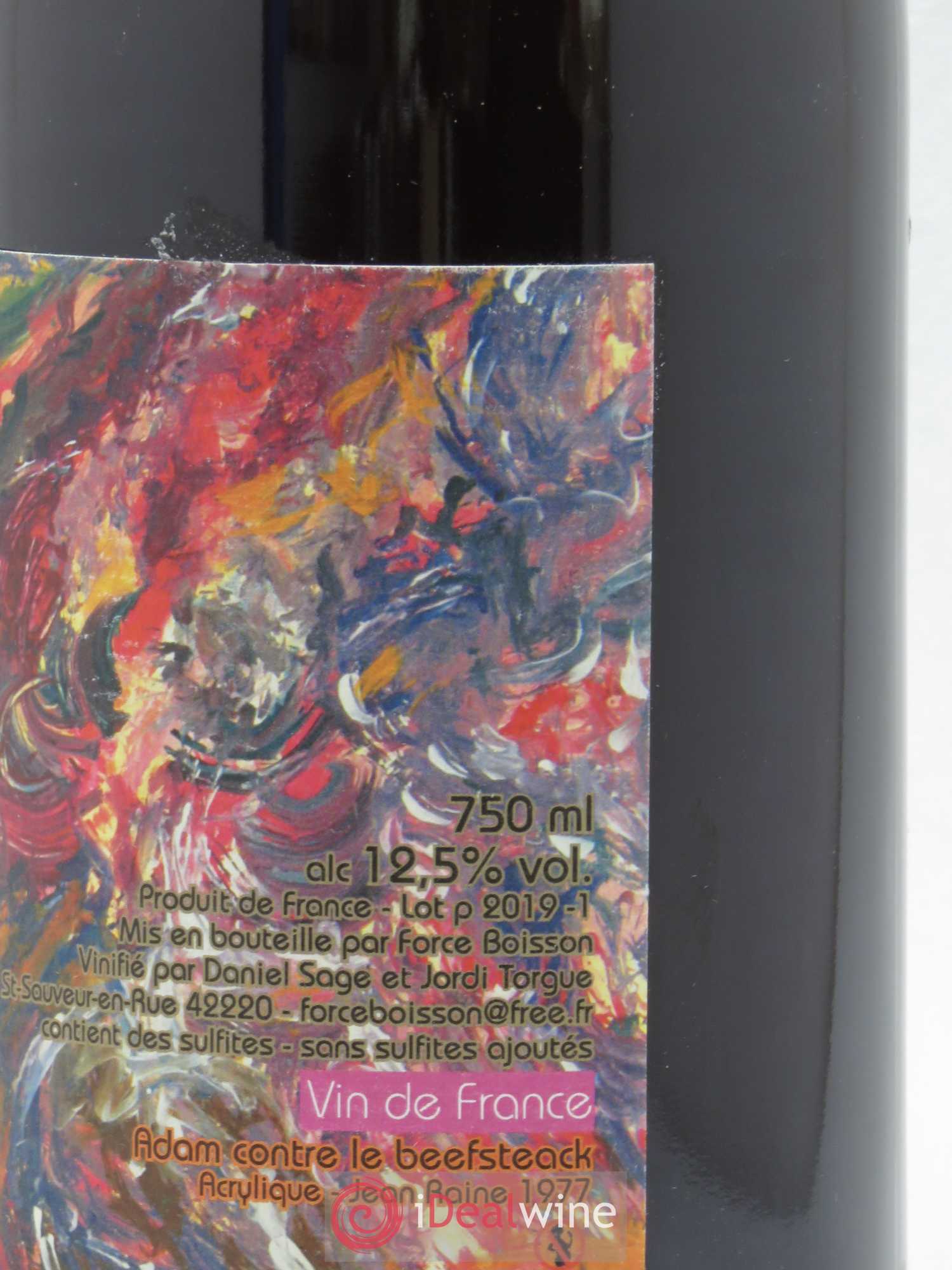 Vin de France Adam Contre le Beefsteak Daniel Sage 2018 - Lot de 1 bouteille - 1