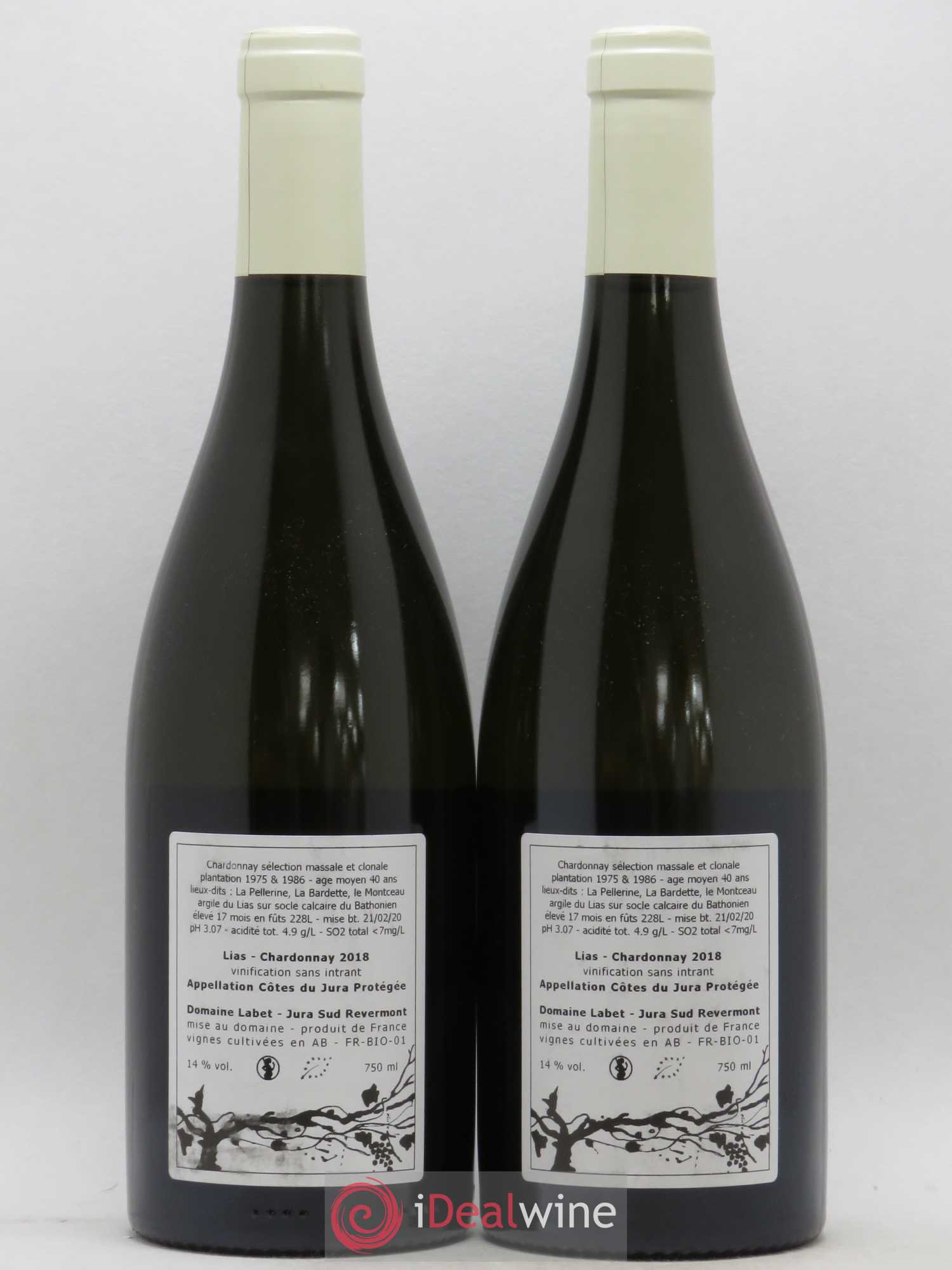 Côtes du Jura Chardonnay Lias Romain - Julien - Charline Labet 2018 - Lot de 2 bouteilles - 1