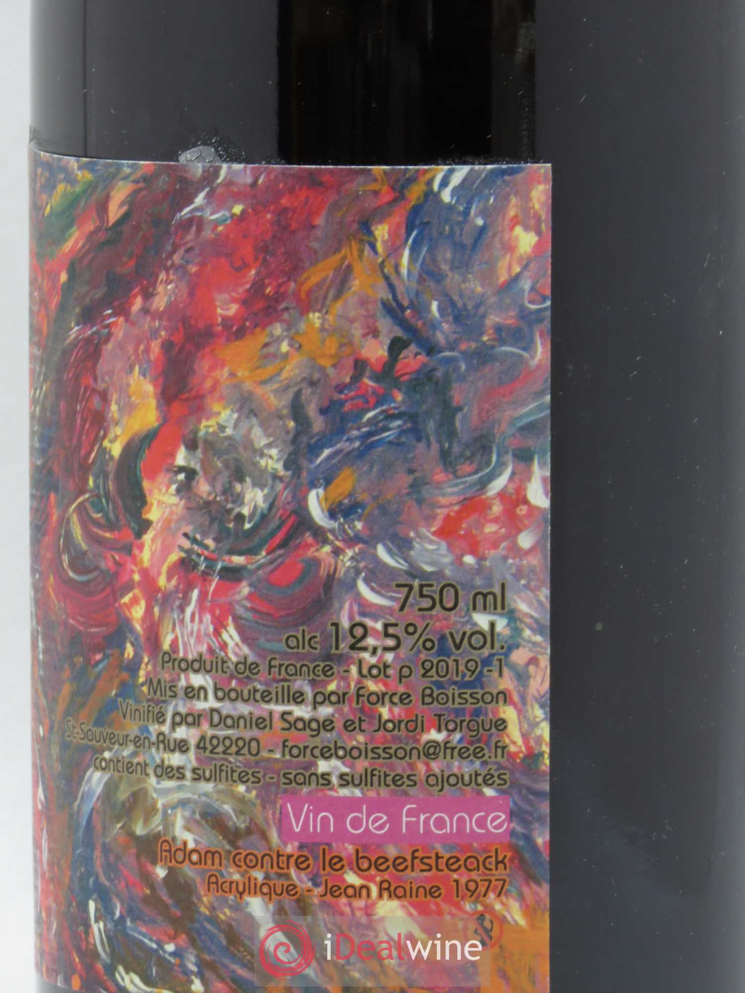 Vin de France Adam Contre le Beefsteak Daniel Sage 2018 - Lot de 1 bouteille - 1