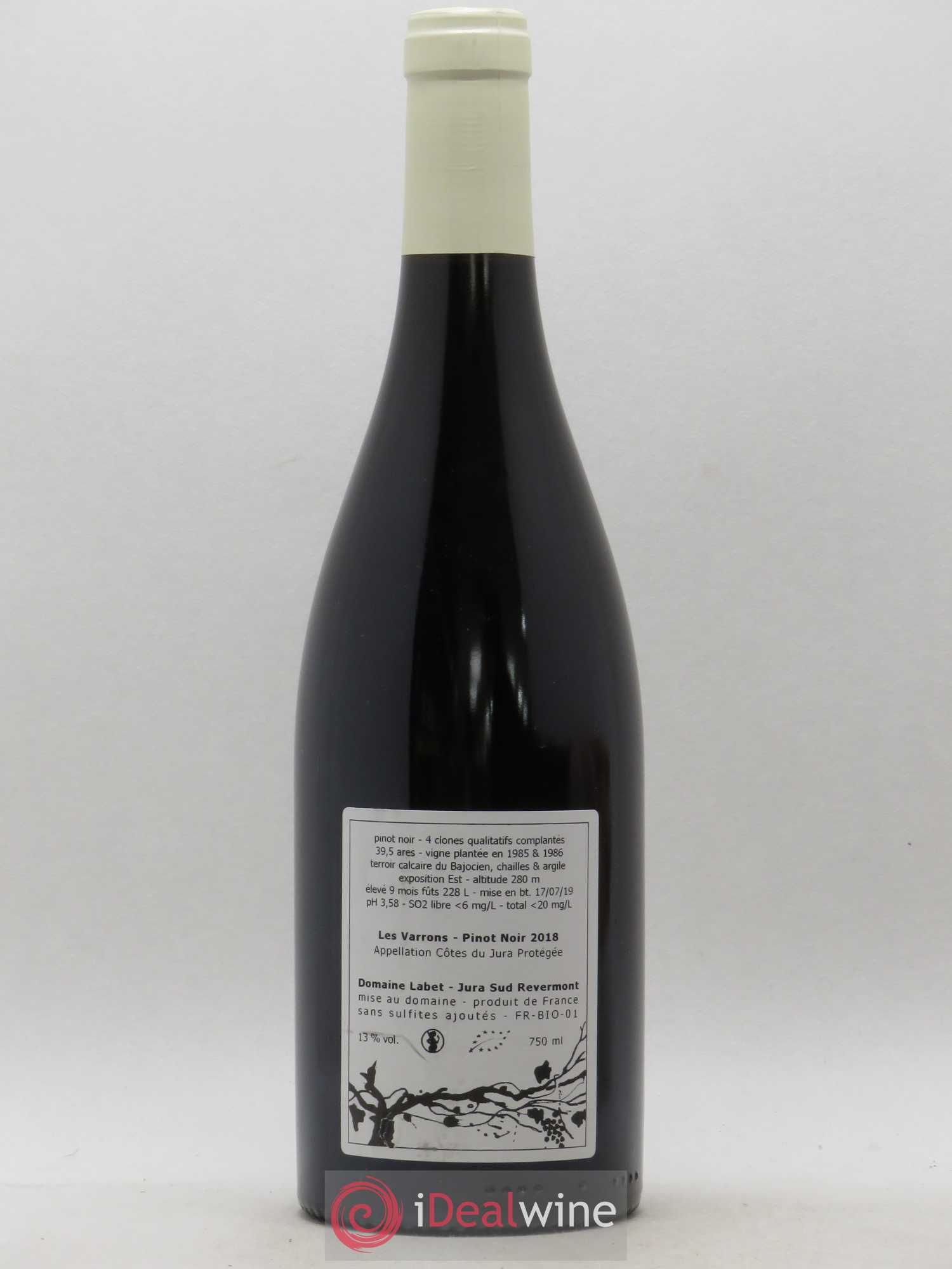 Côtes du Jura Pinot Noir Les Varrons Sélection Massale Romain - Julien - Charline Labet Clonale 2018 - Lot de 1 bouteille - 1