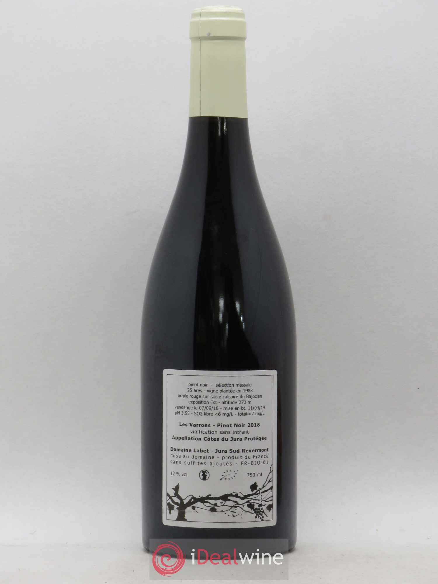 Côtes du Jura Pinot Noir Les Varrons Sélection Massale Romain - Julien - Charline Labet Massale 2018 - Lot de 1 bouteille - 1