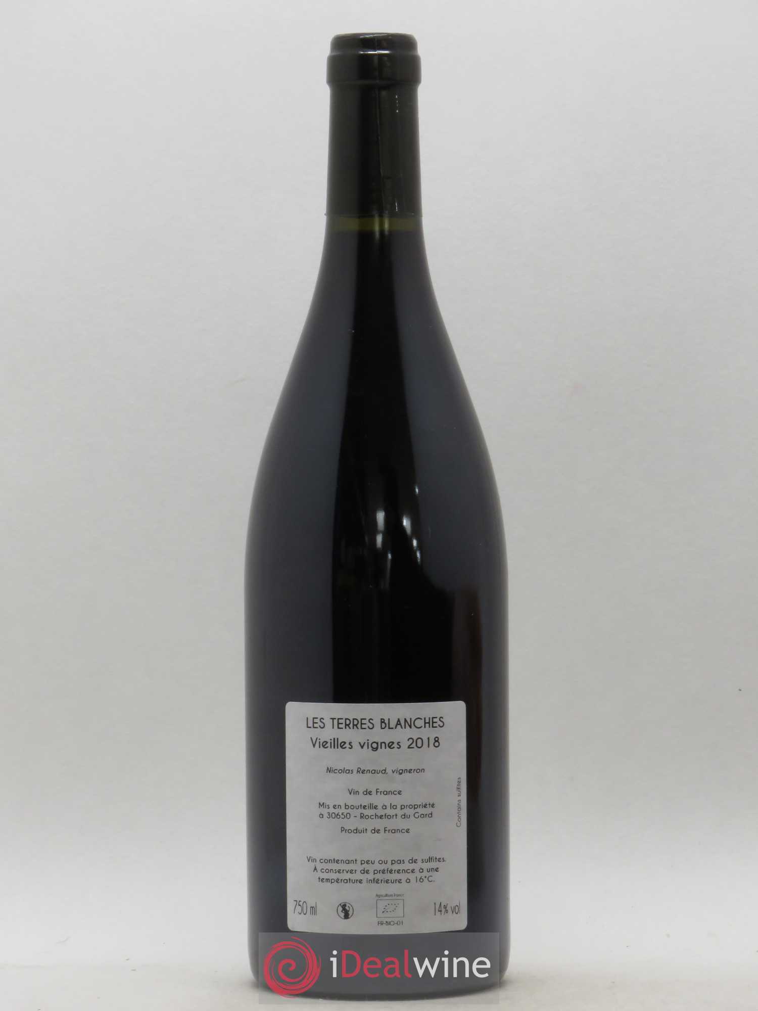 Vin de France Les Terres Blanches Vieilles vignes Clos des Grillons 2018 - Lot de 1 bouteille - 1