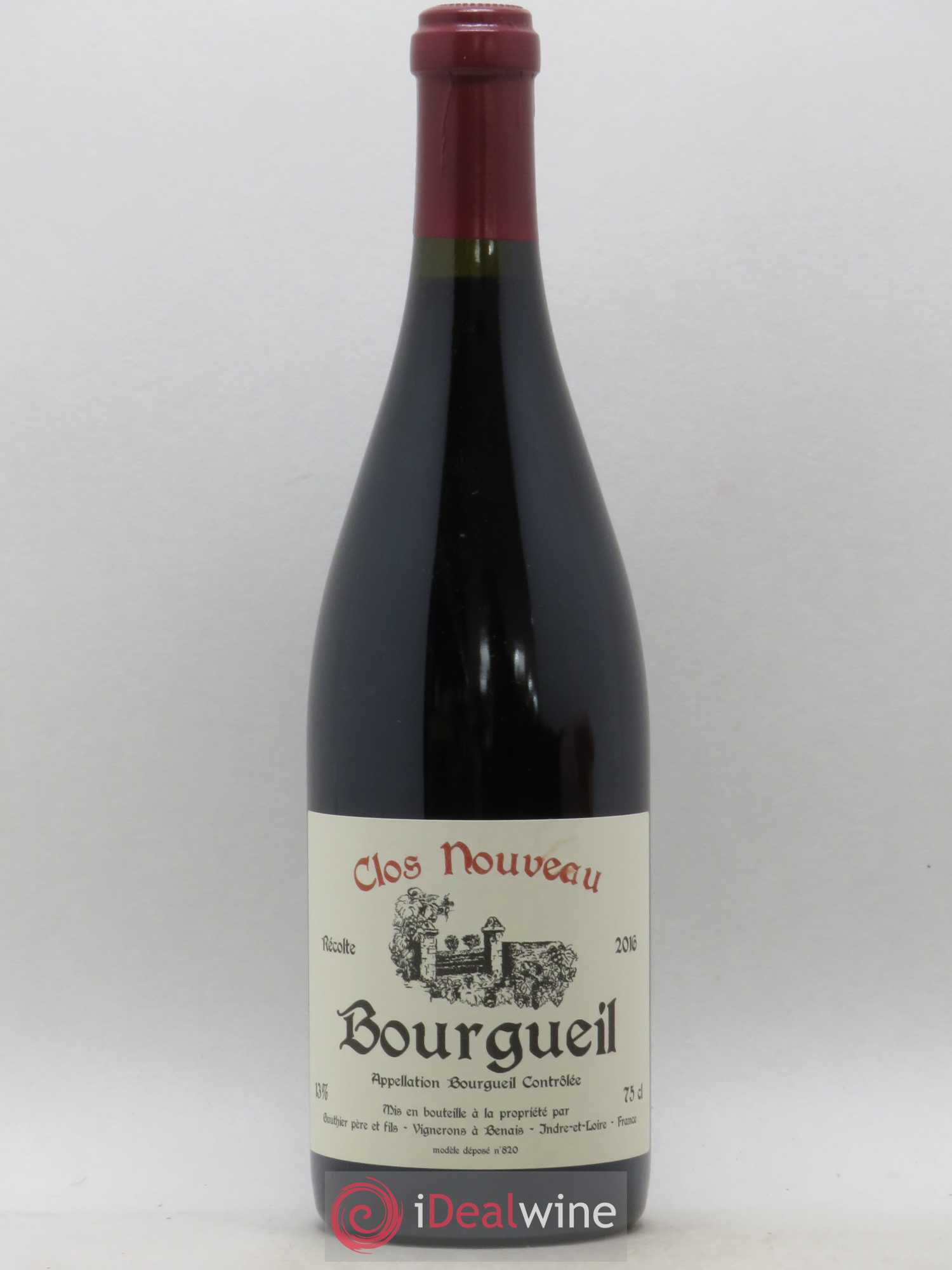 Bourgueil Clos Nouveau Domaine du Bel Air 2016 - Lot de 1 bouteille - 0