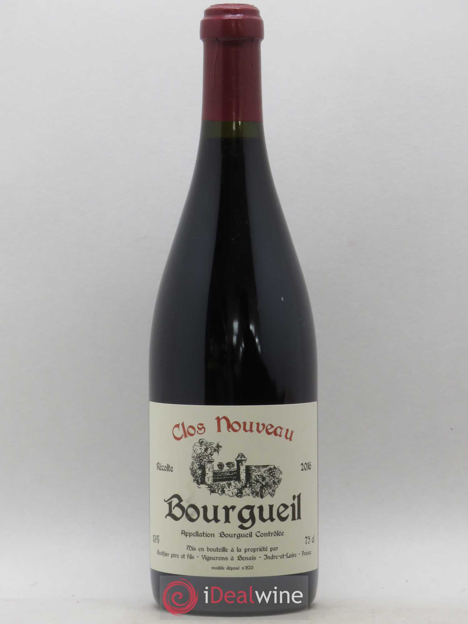 Bourgueil Clos Nouveau Domaine du Bel Air 2016 - Lot de 1 bouteille - 0