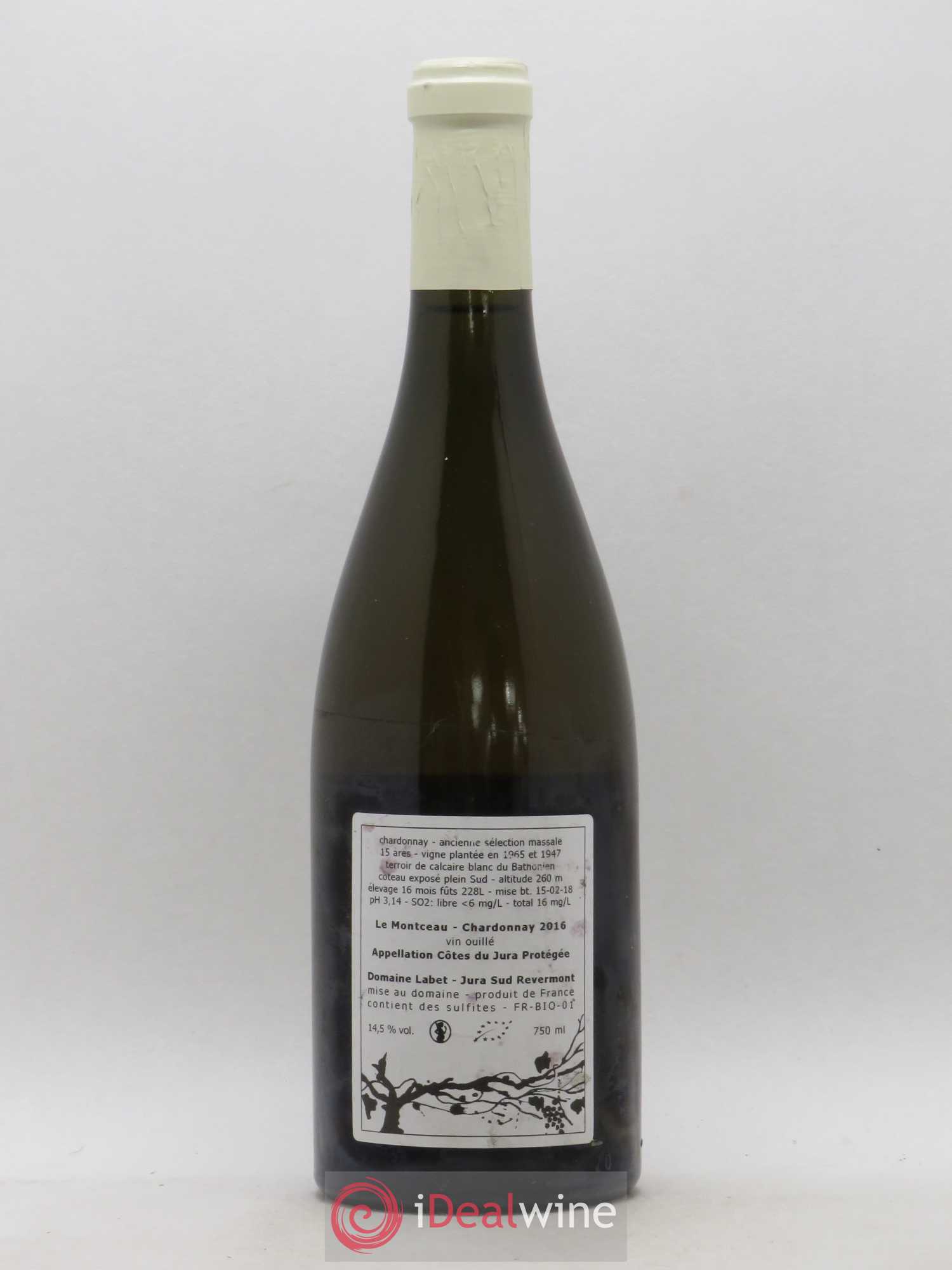 Côtes du Jura Chardonnay Le Montceau Romain - Julien - Charline Labet Ancienne Selection Massale 2016 - Lot de 1 bouteille - 1