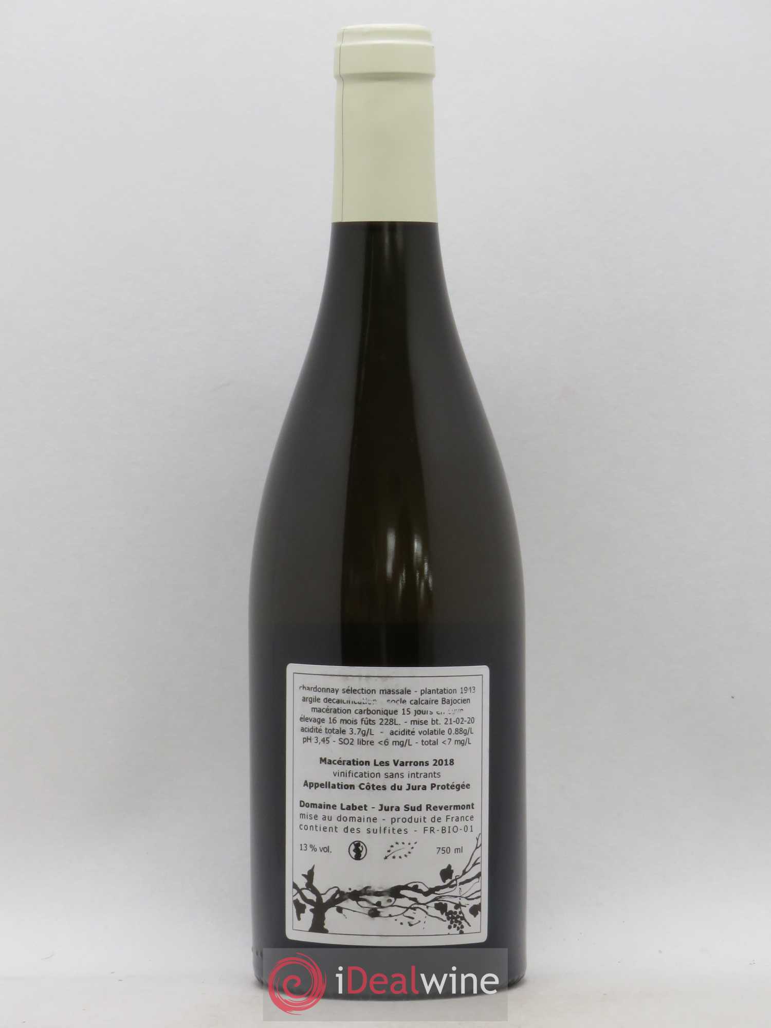Côtes du Jura Chardonnay Les Varrons Romain - Julien - Charline Labet Macération Selection Massale 2018 - Posten von 1 Flasche - 1