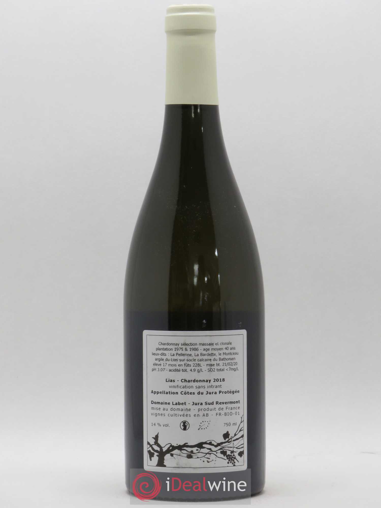 Côtes du Jura Chardonnay Lias Romain - Julien - Charline Labet 2018 - Lot de 1 bouteille - 1