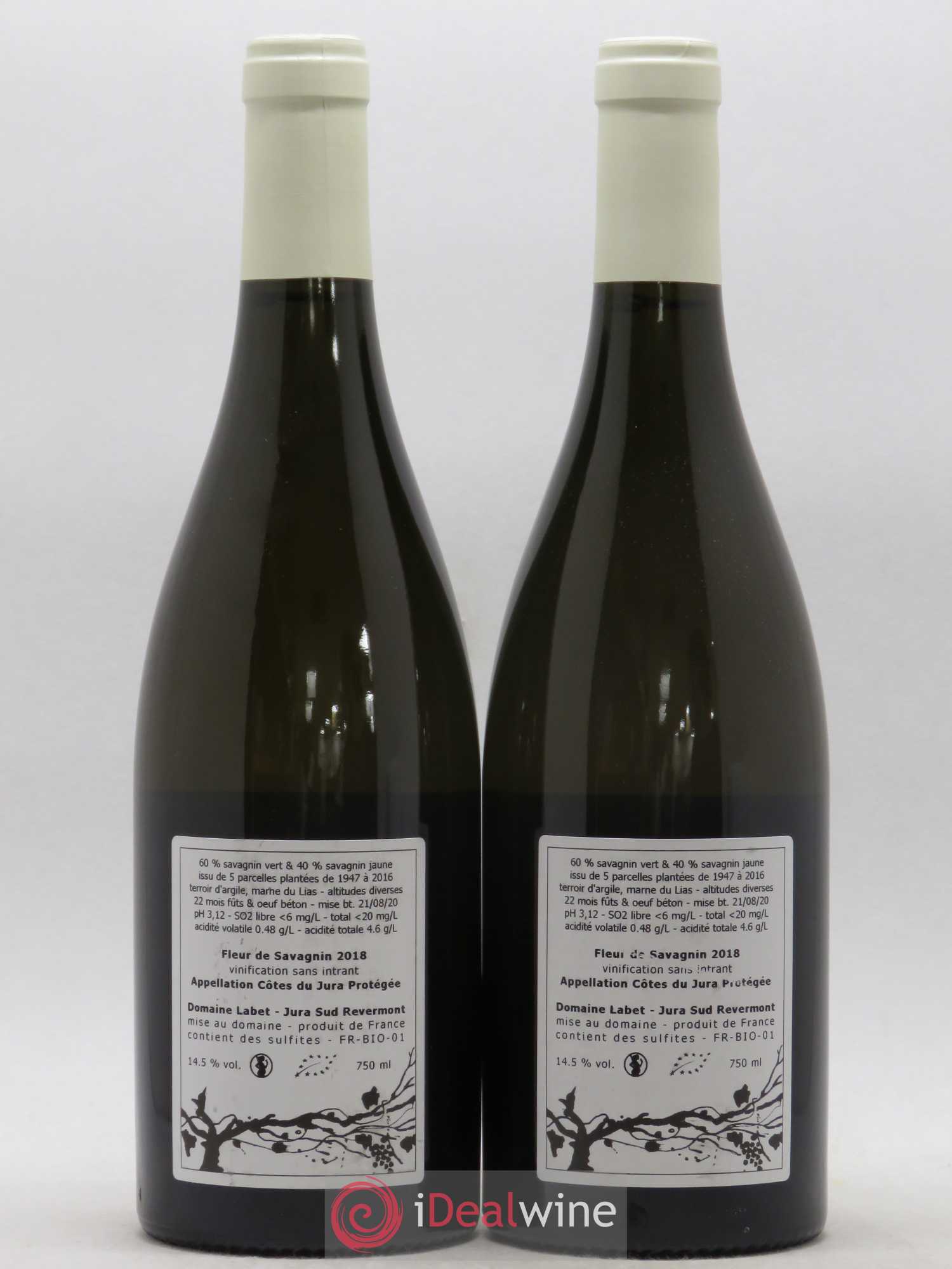 Côtes du Jura Fleur de Savagnin Romain - Julien - Charline Labet 2018 - Lot de 2 bouteilles - 1