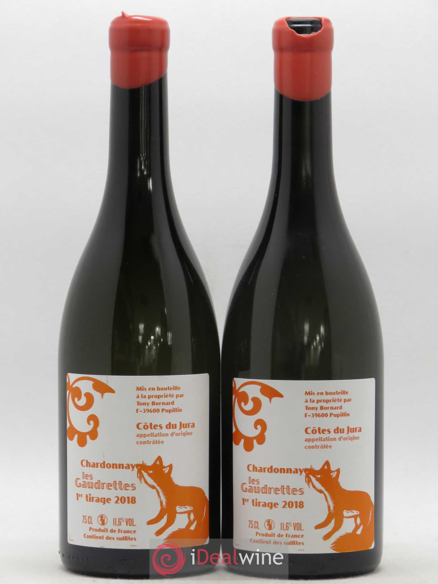 Côtes du Jura Les Gaudrettes 1er tirage Philippe Bornard 2018 - Posten von 2 Flaschen - 0