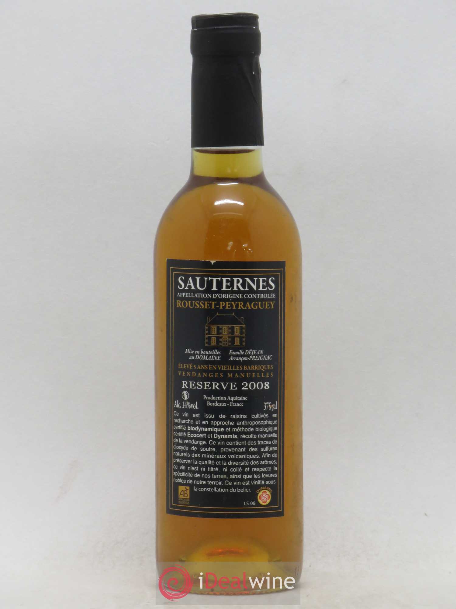 Rousset Peyraguey Reserve 2008 - Posten von 1 Demi-Flasche - 0