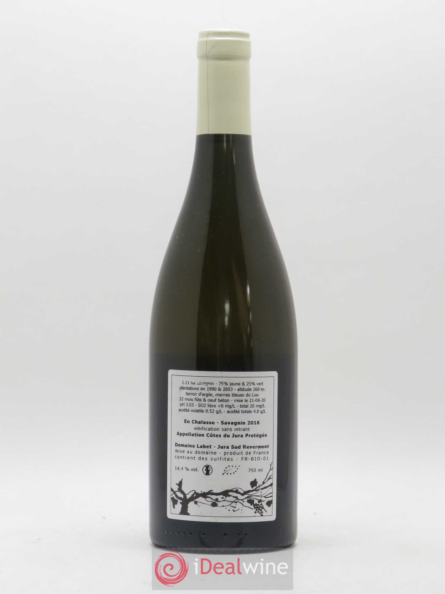 Côtes du Jura Fleur de Savagnin En Chalasse Romain - Julien - Charline Labet 2018 - Lot de 1 bouteille - 1