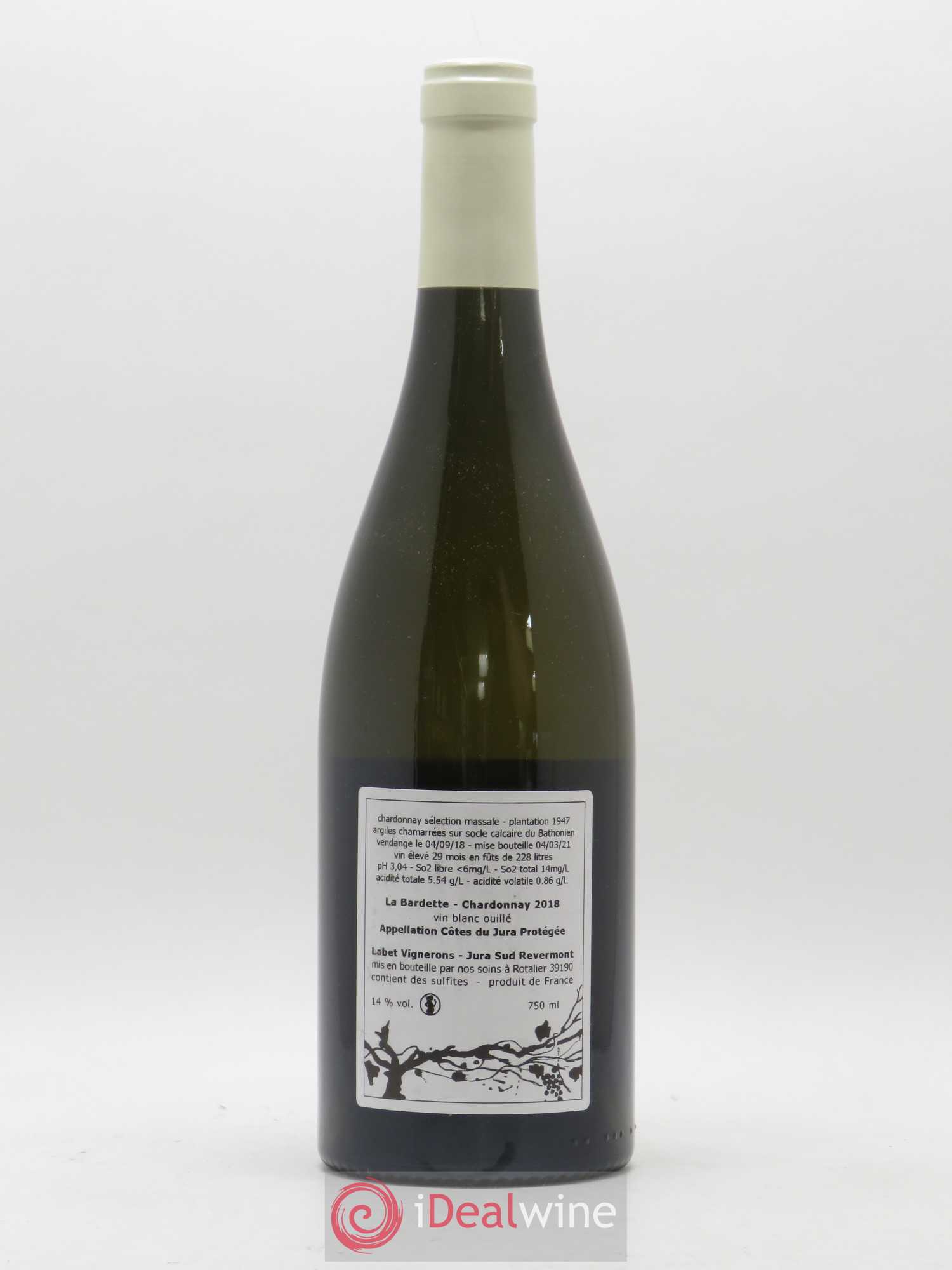 Côtes du Jura Chardonnay La Bardette Romain - Julien - Charline Labet 2018 - Lot de 1 bouteille - 1