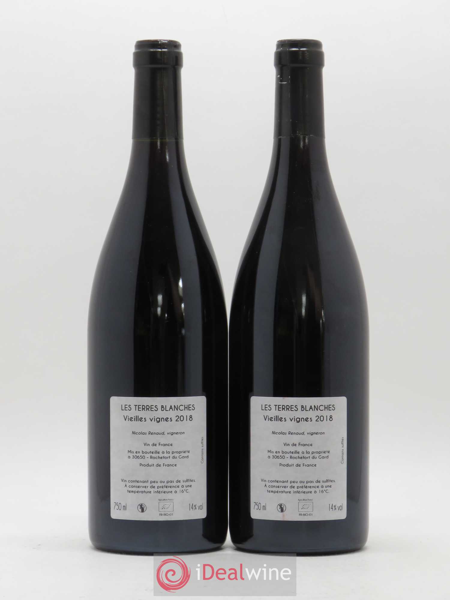 Vin de France Les Terres Blanches Vieilles vignes Clos des Grillons 2018 - Lot de 2 bouteilles - 1