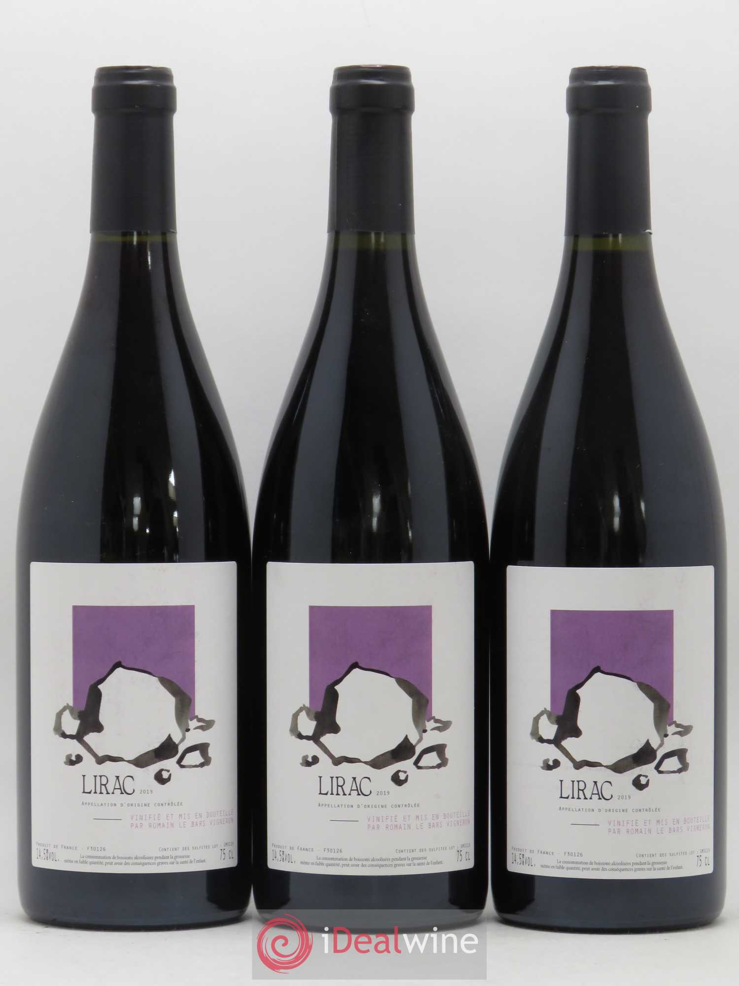 Lirac Romain Le Bars 2019 - Lot de 3 bouteilles - 0