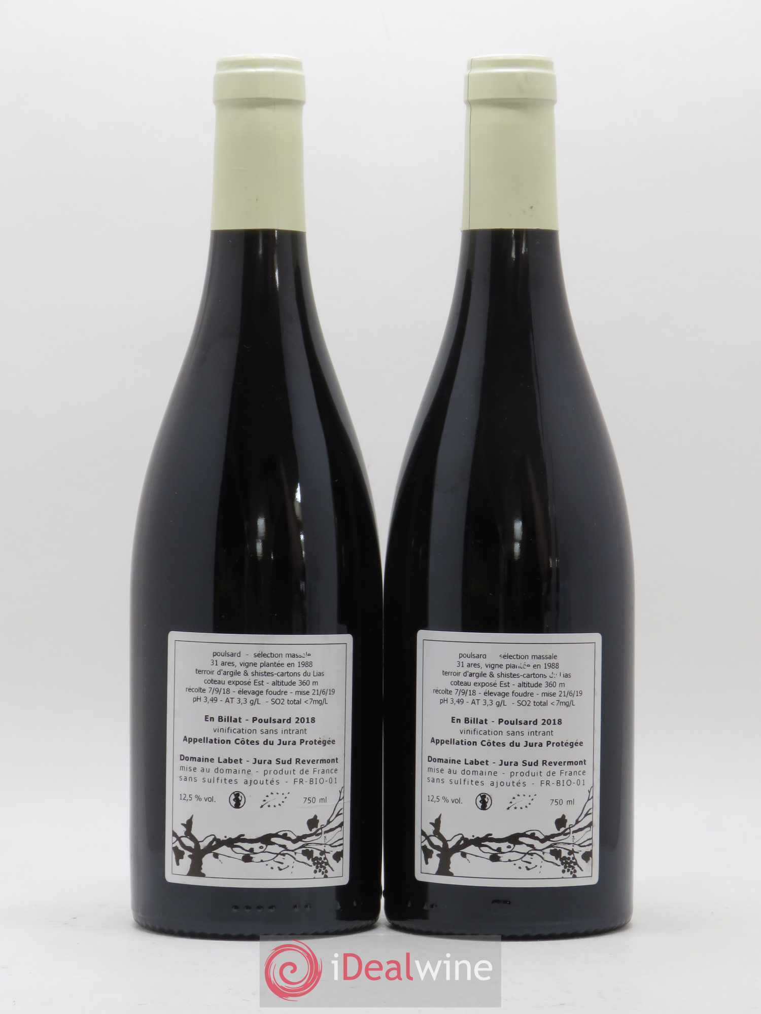 Côtes du Jura Poulsard En Billat Romain - Julien - Charline Labet 2018 - Lot de 2 bouteilles - 1