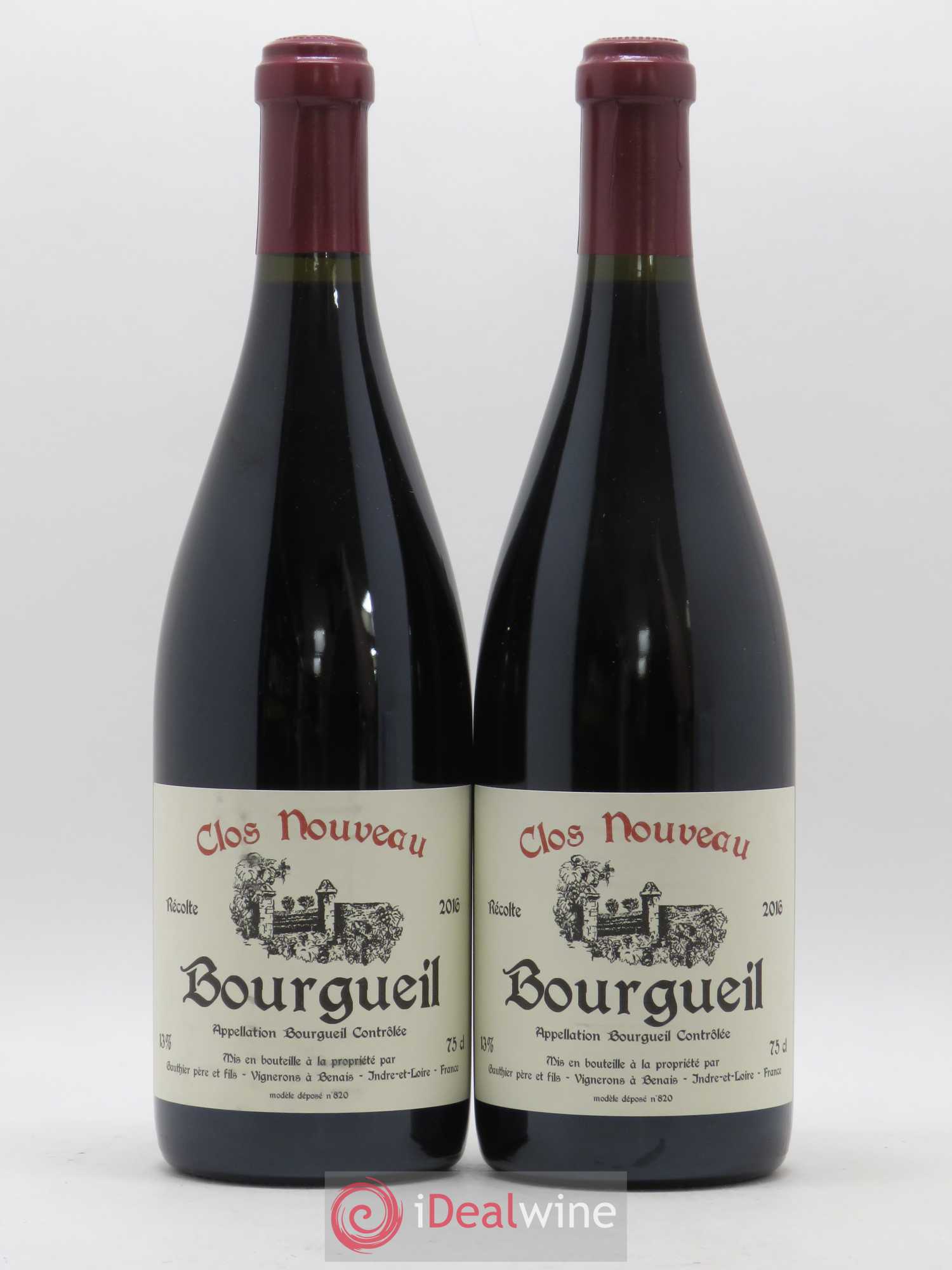 Bourgueil Clos Nouveau Domaine du Bel Air 2016 - Lot de 2 bouteilles - 0