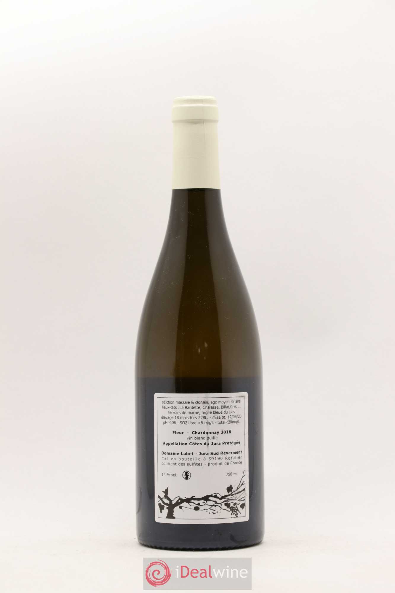 Côtes du Jura Chardonnay Fleur Romain - Julien - Charline Labet 2018 - Lot de 1 bouteille - 1