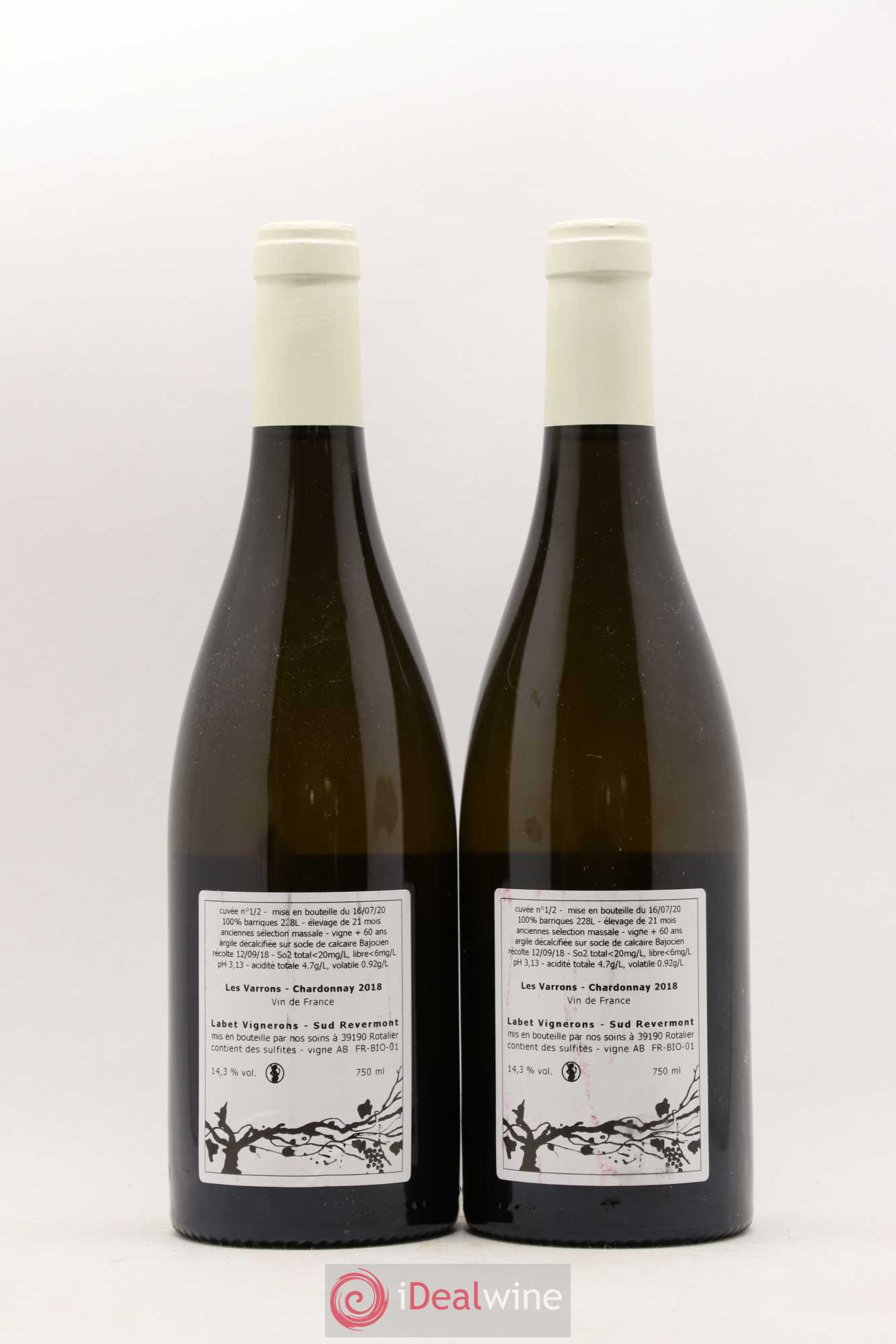 Vin de France Chardonnay Les Varrons Domaine Labet 2018 - Posten von 2 Flaschen - 1