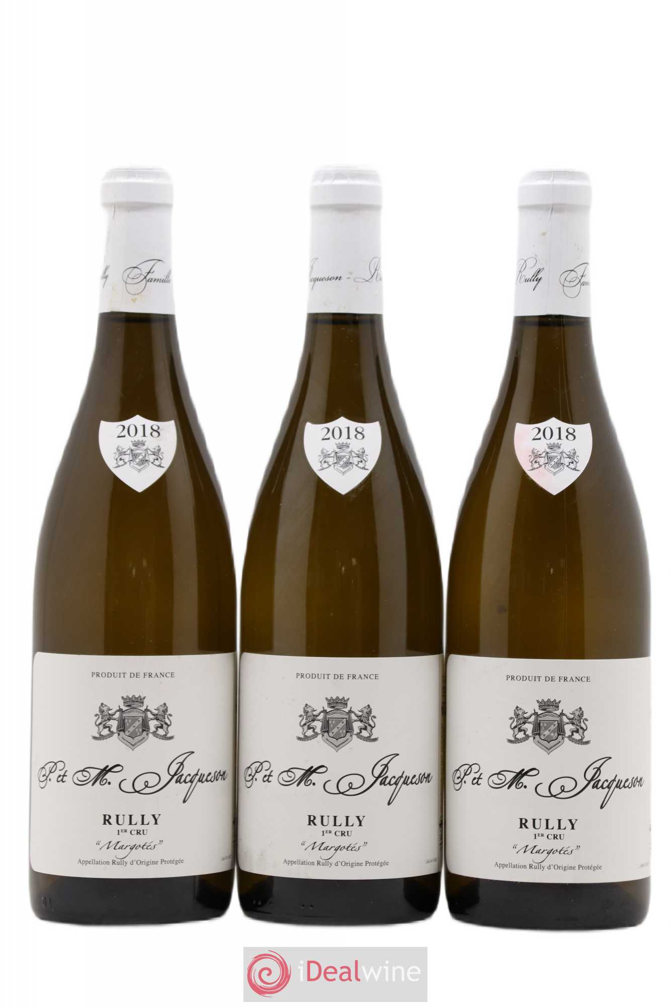 Rully 1er Cru Margotés Paul & Marie Jacqueson 2018 - Lot de 3 bouteilles - 0