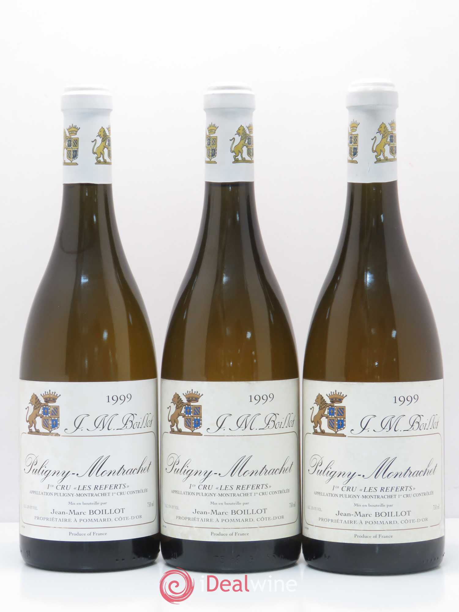 Puligny-Montrachet 1er Cru Les Referts Jean-Marc Boillot 1999 - Posten von 3 Flaschen - 0